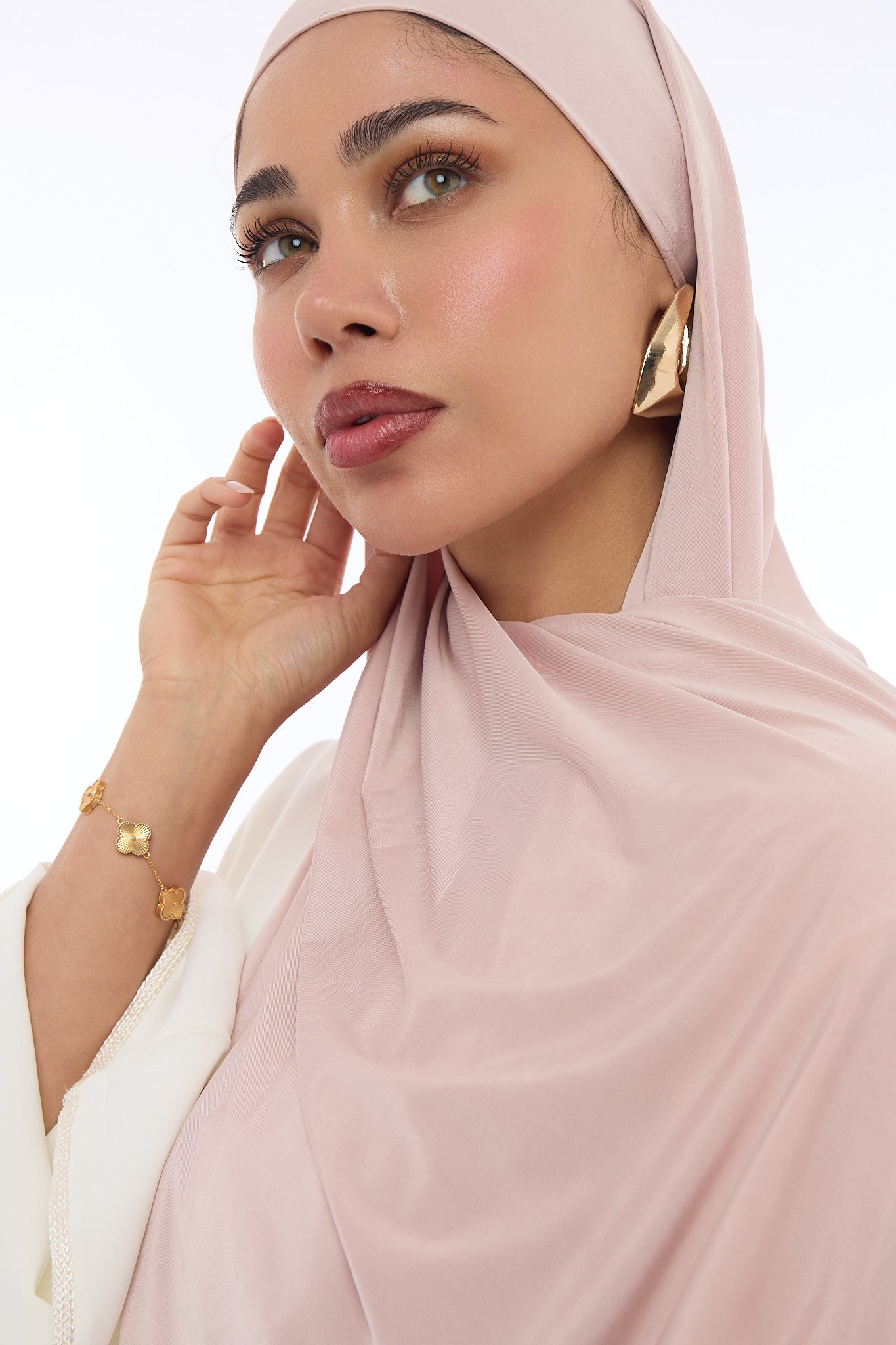 Liquid Jersey Hijab Min - Blush Pink