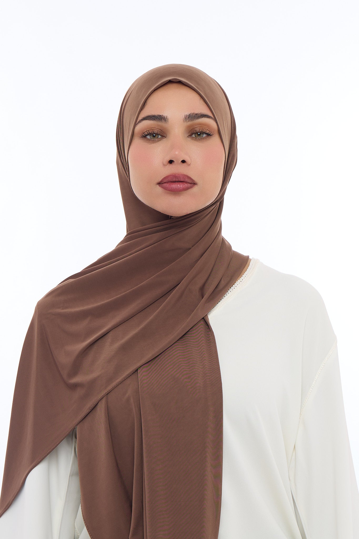 Liquid Jersey Hijab Min - Cacoa Taupe