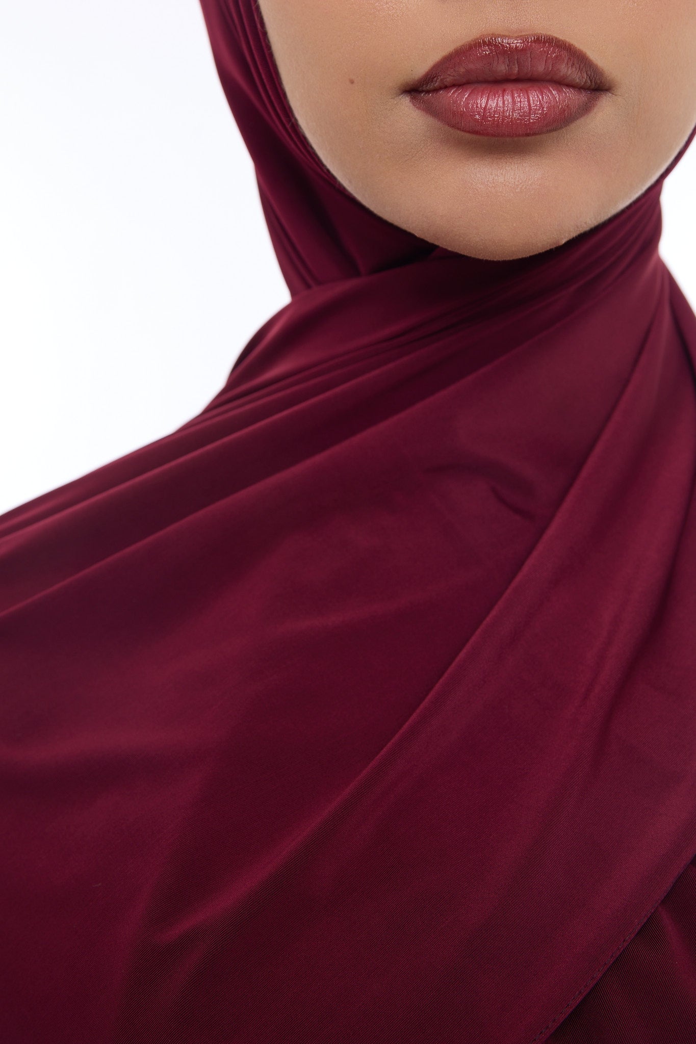 Liquid Jersey Hijab Min - Burgundy