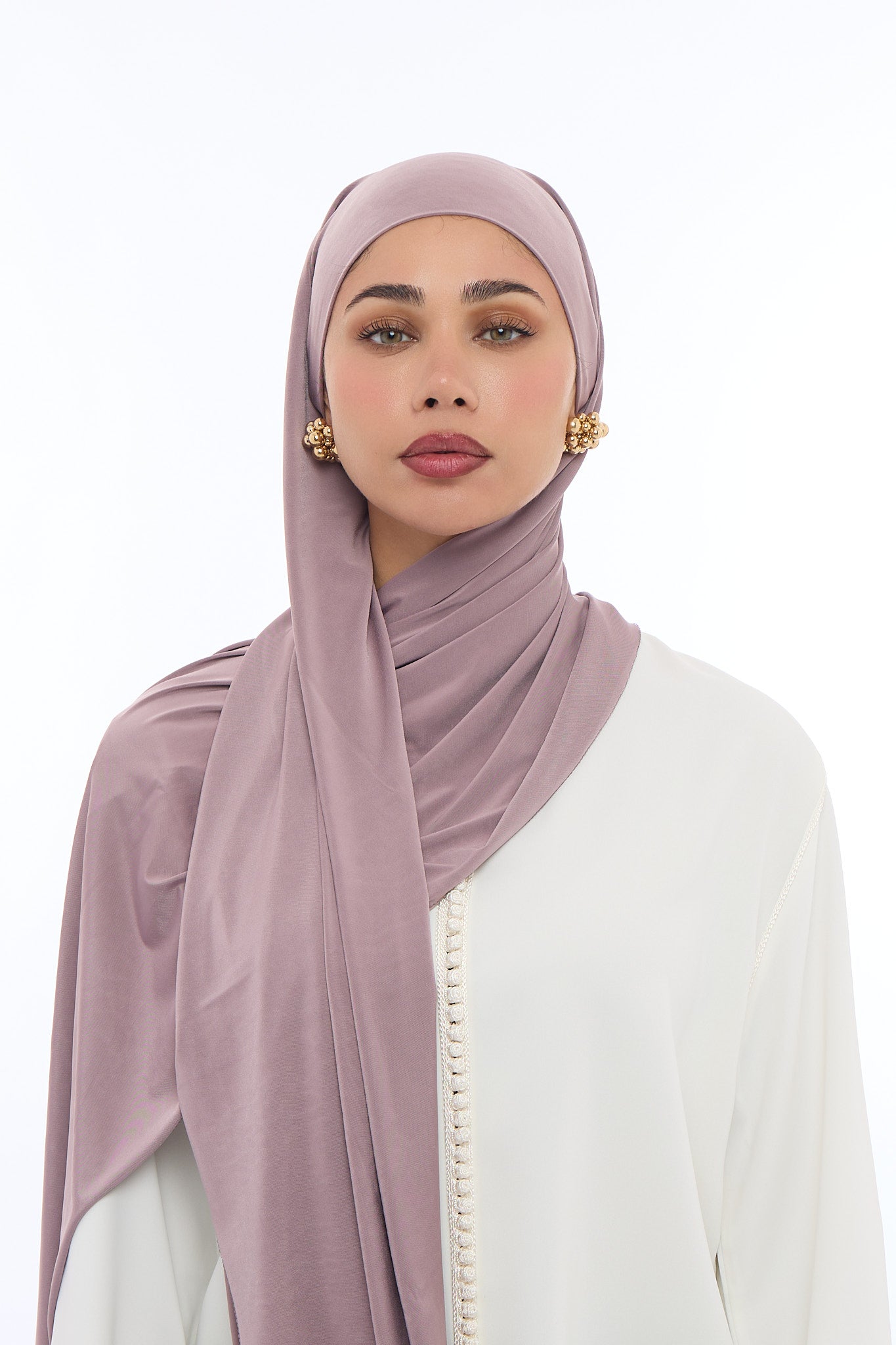 Liquid Jersey Hijab Min -  Dusty Plum