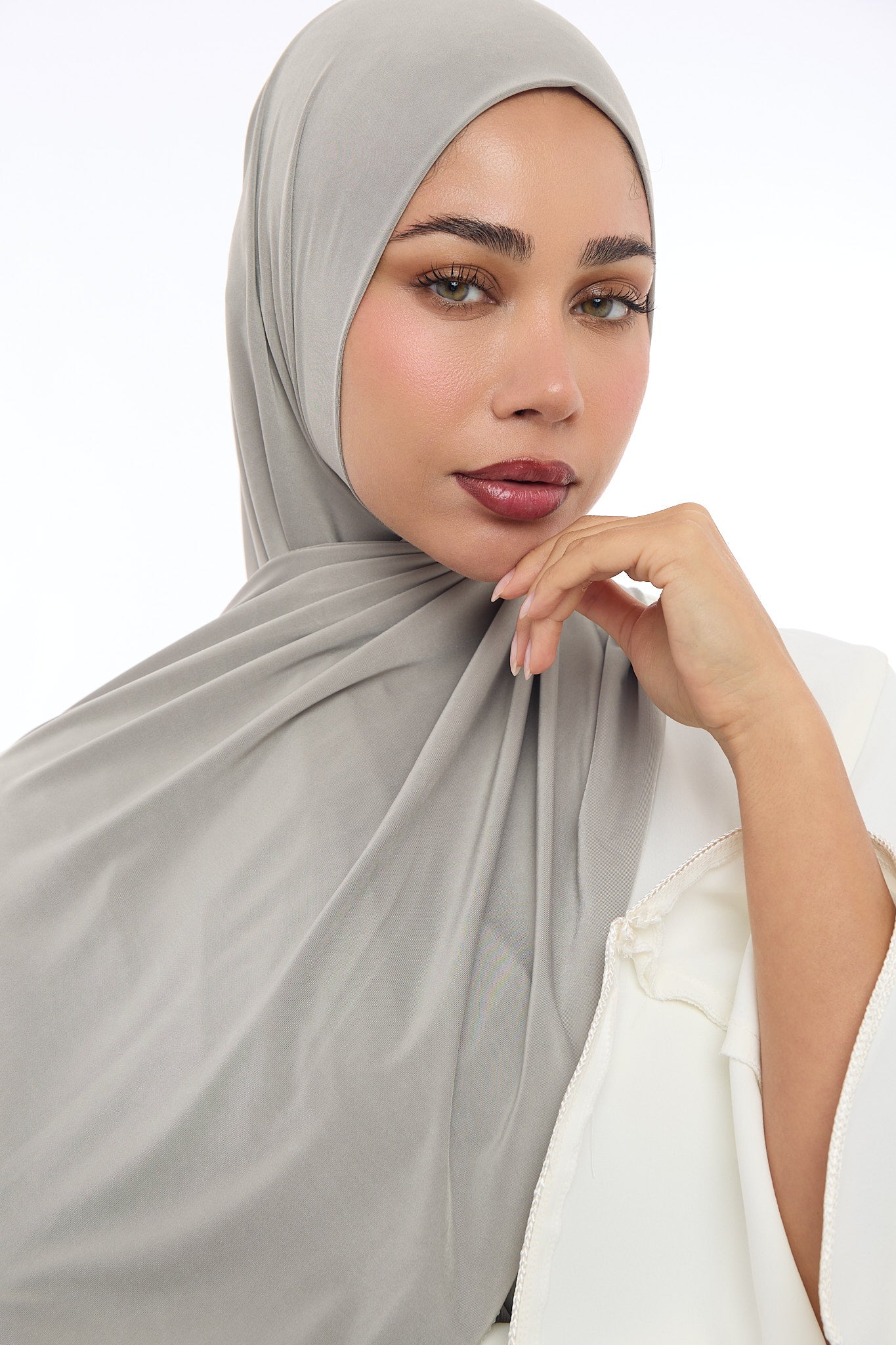 Liquid Jersey Hijab Min - Mushroom