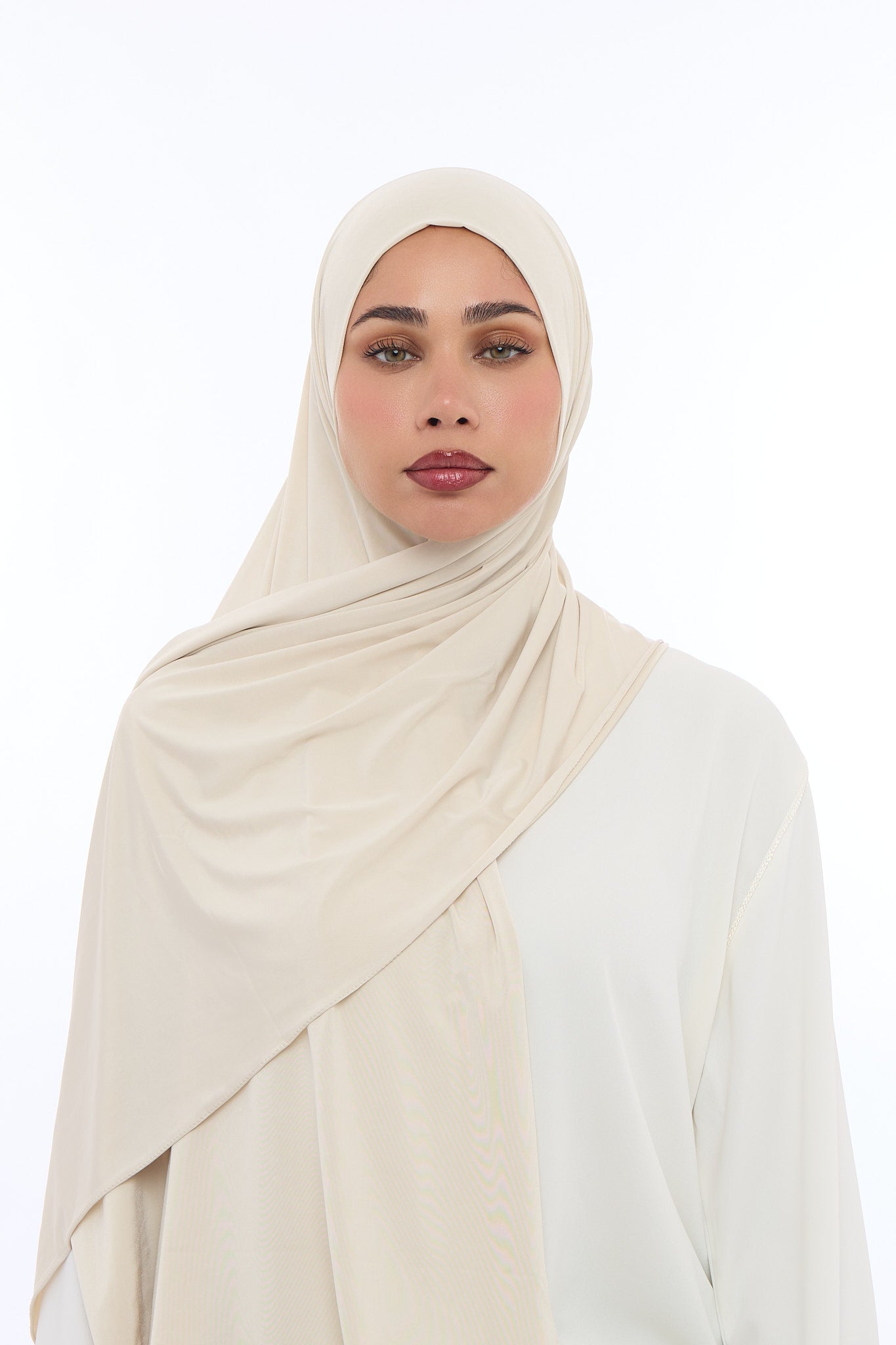 Liquid Jersey Hijab Min - Warm Beige