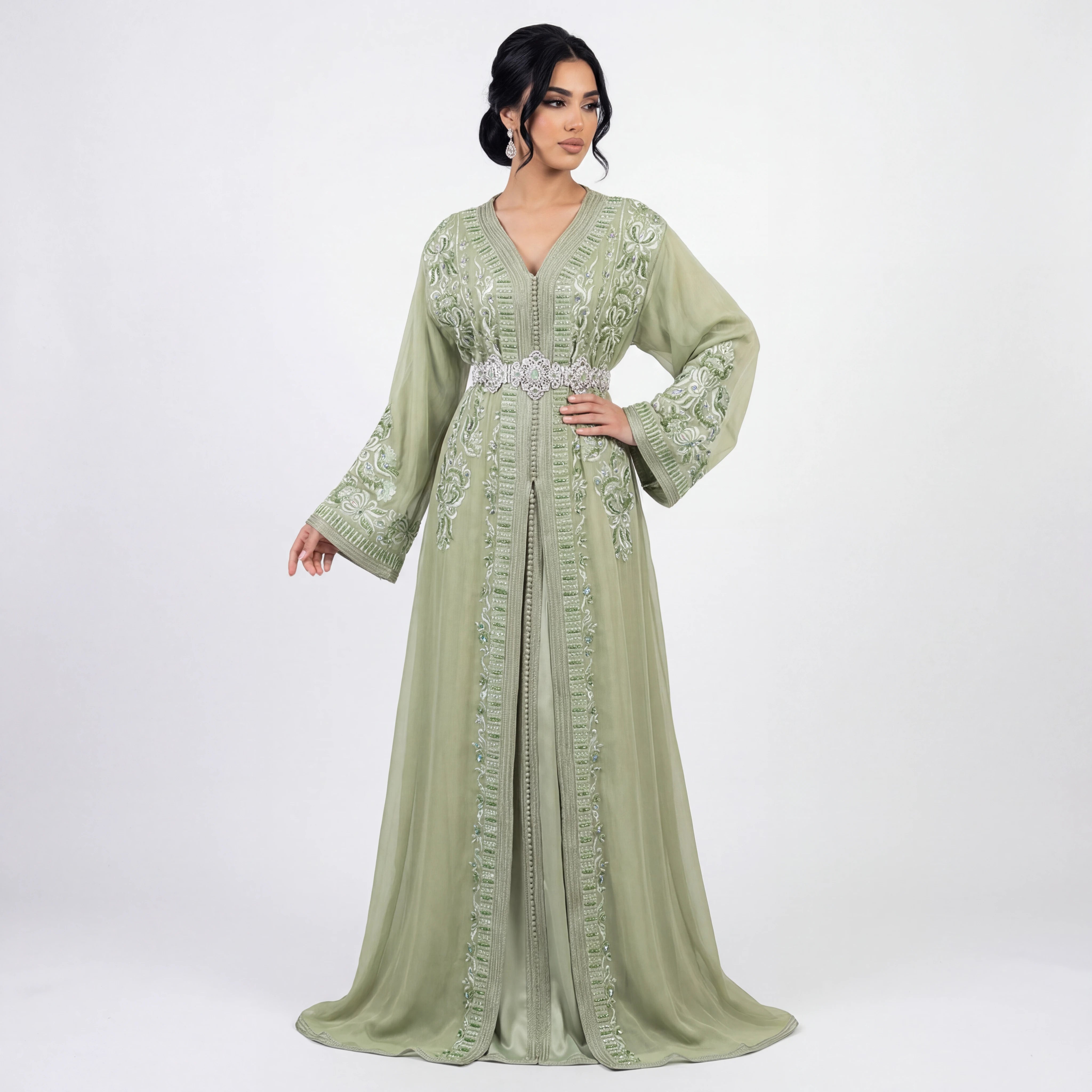 Exclusieve Caftan Alice Mintgreen