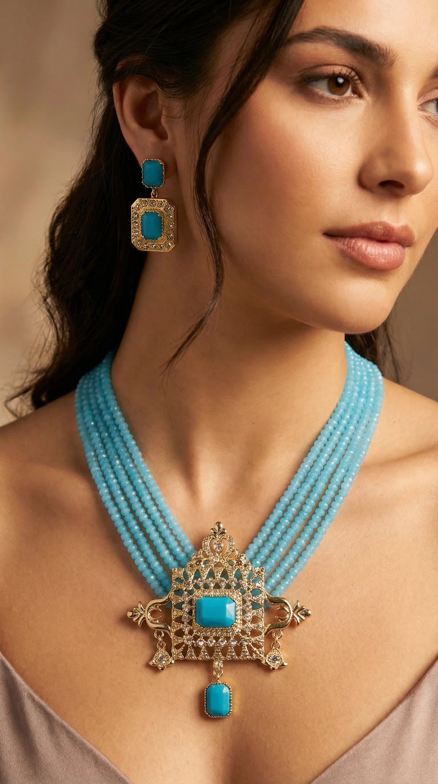 Blue Youra Necklace set