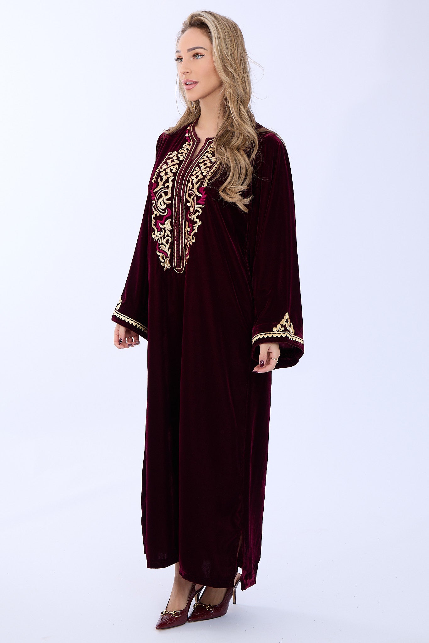 Caftan Bisan Bordeaux
