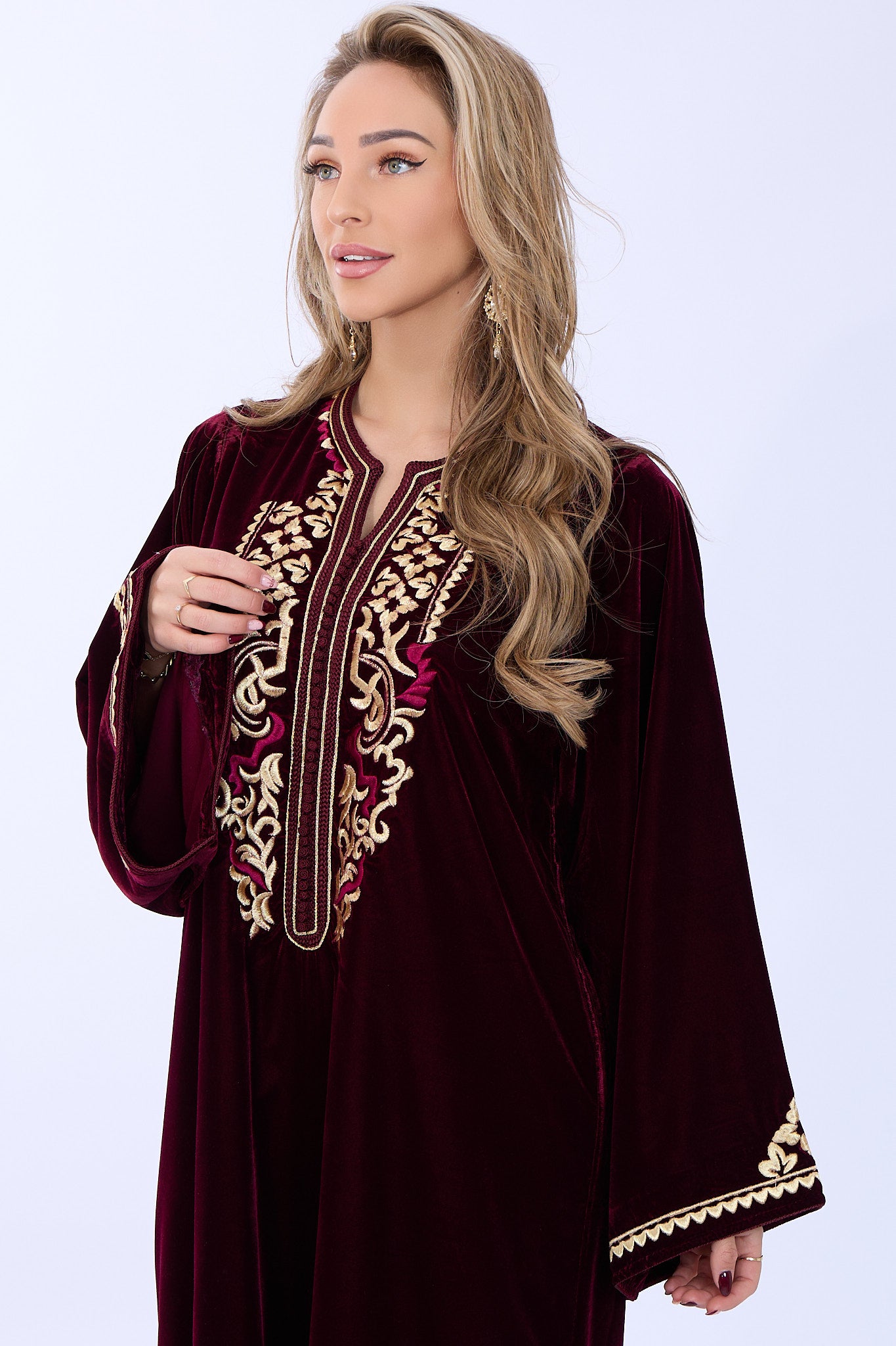 Caftan Bisan Bordeaux