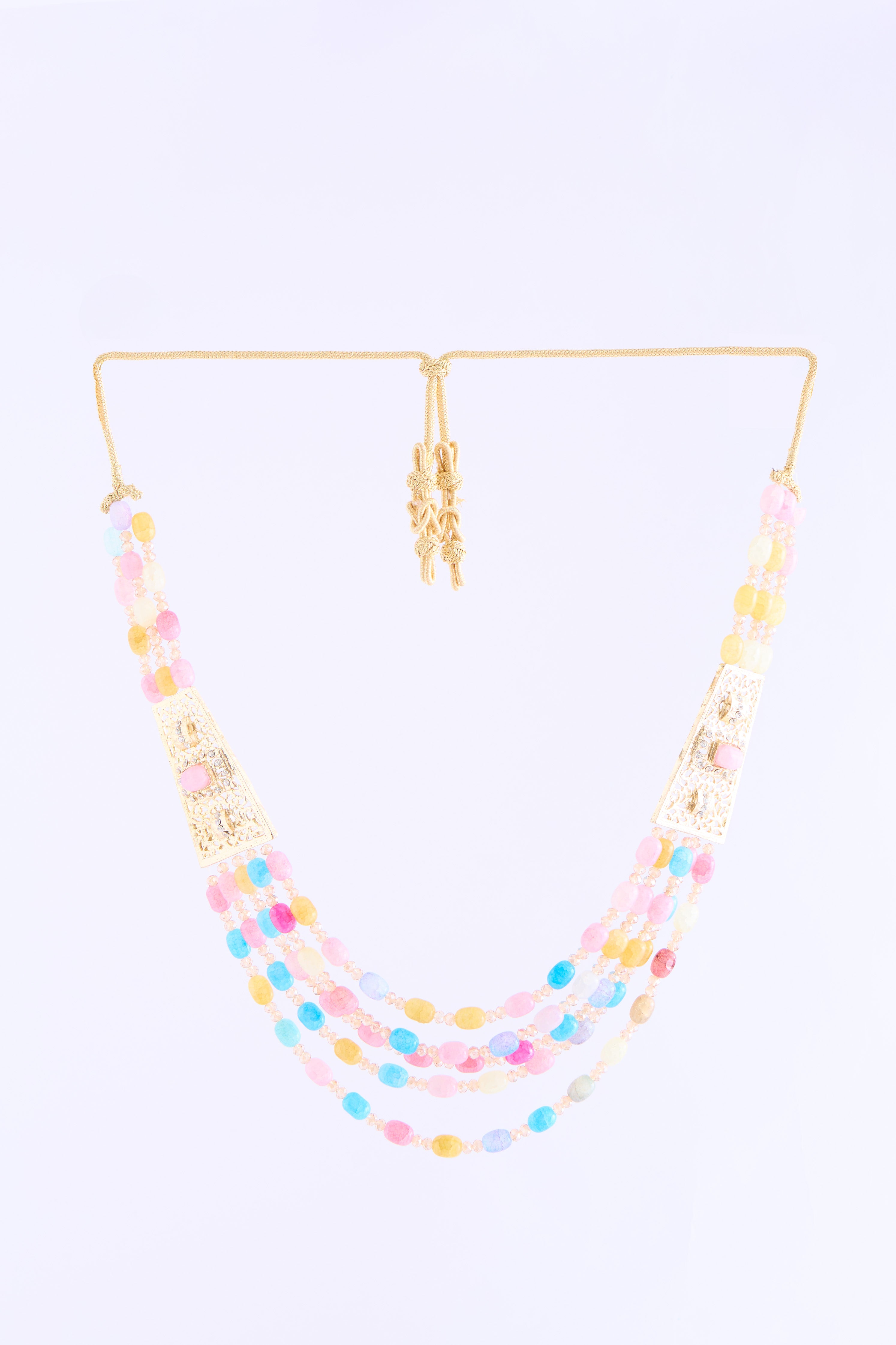 Necklace gold pink/blue