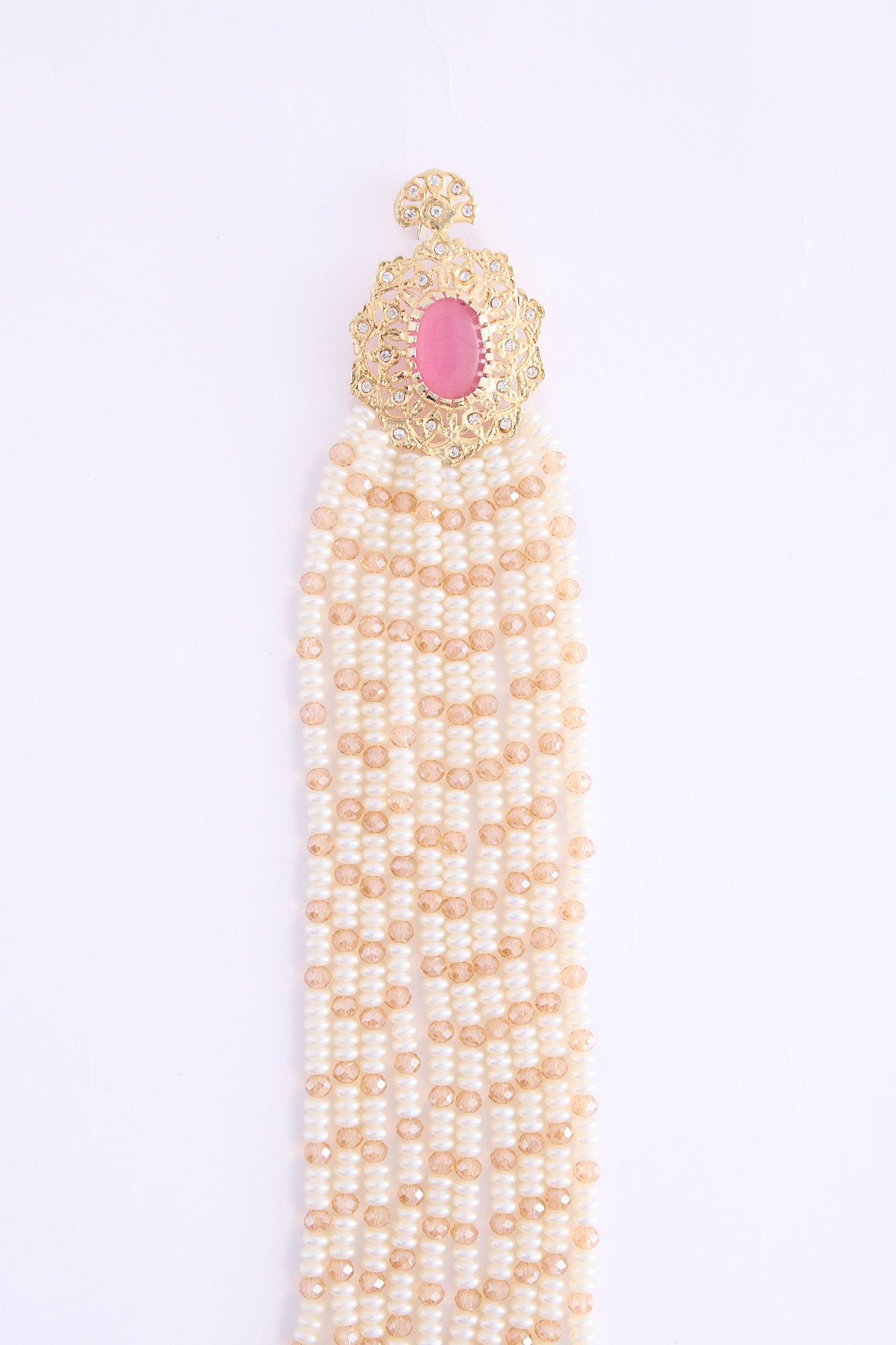 shoulder Necklace Brokenwhite/Pink
