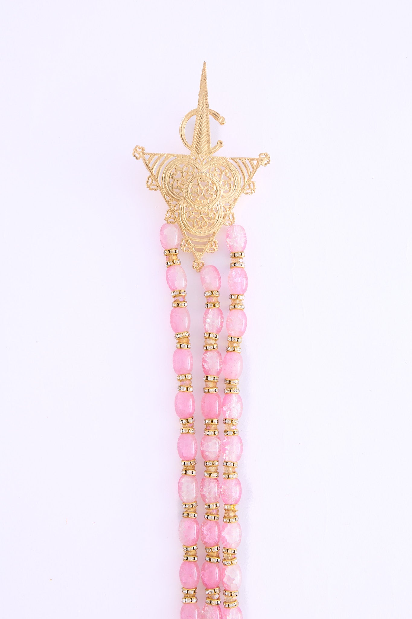 Shoulder necklace gold/pink