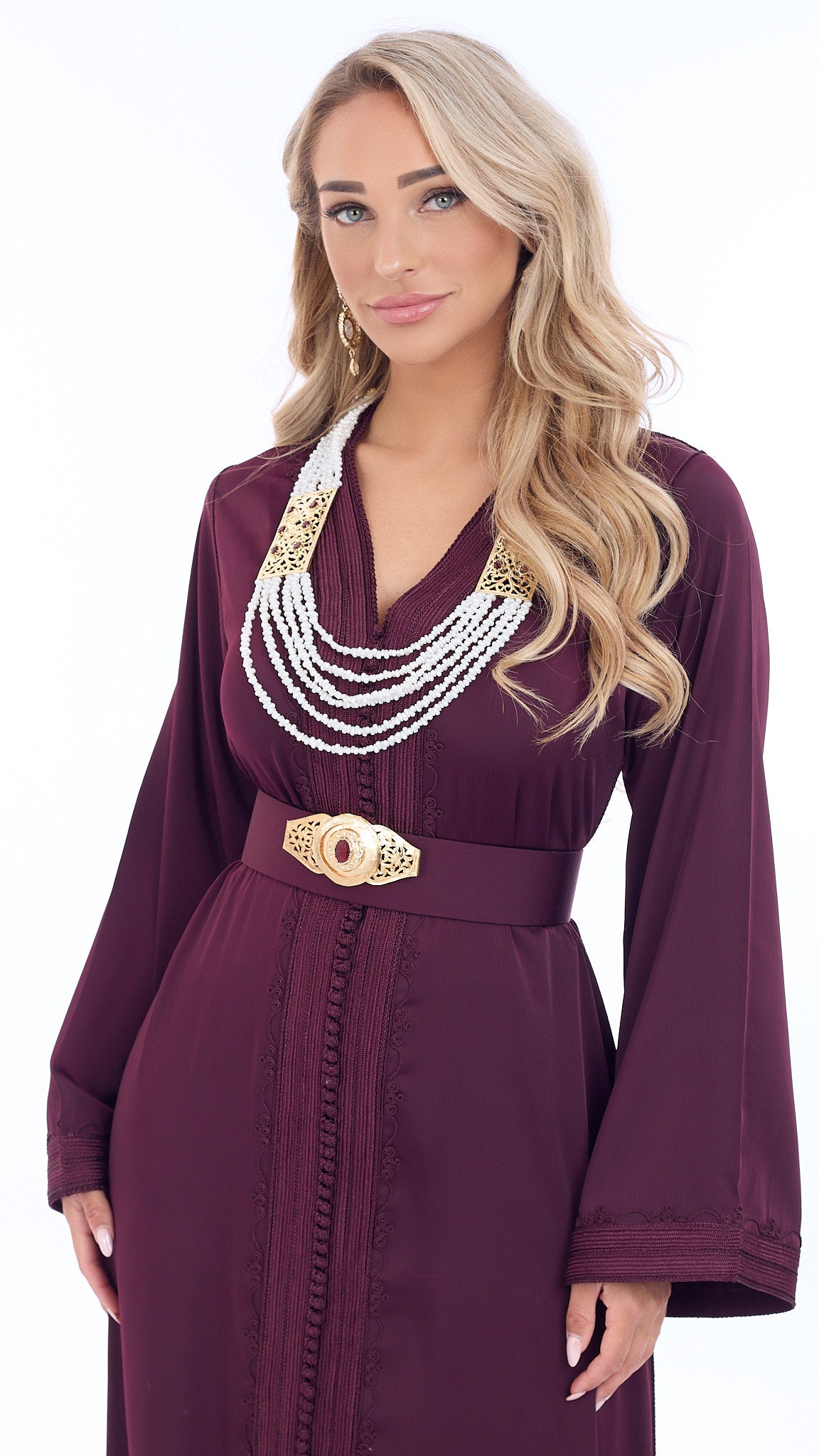 Caftan Riham Pomegrante