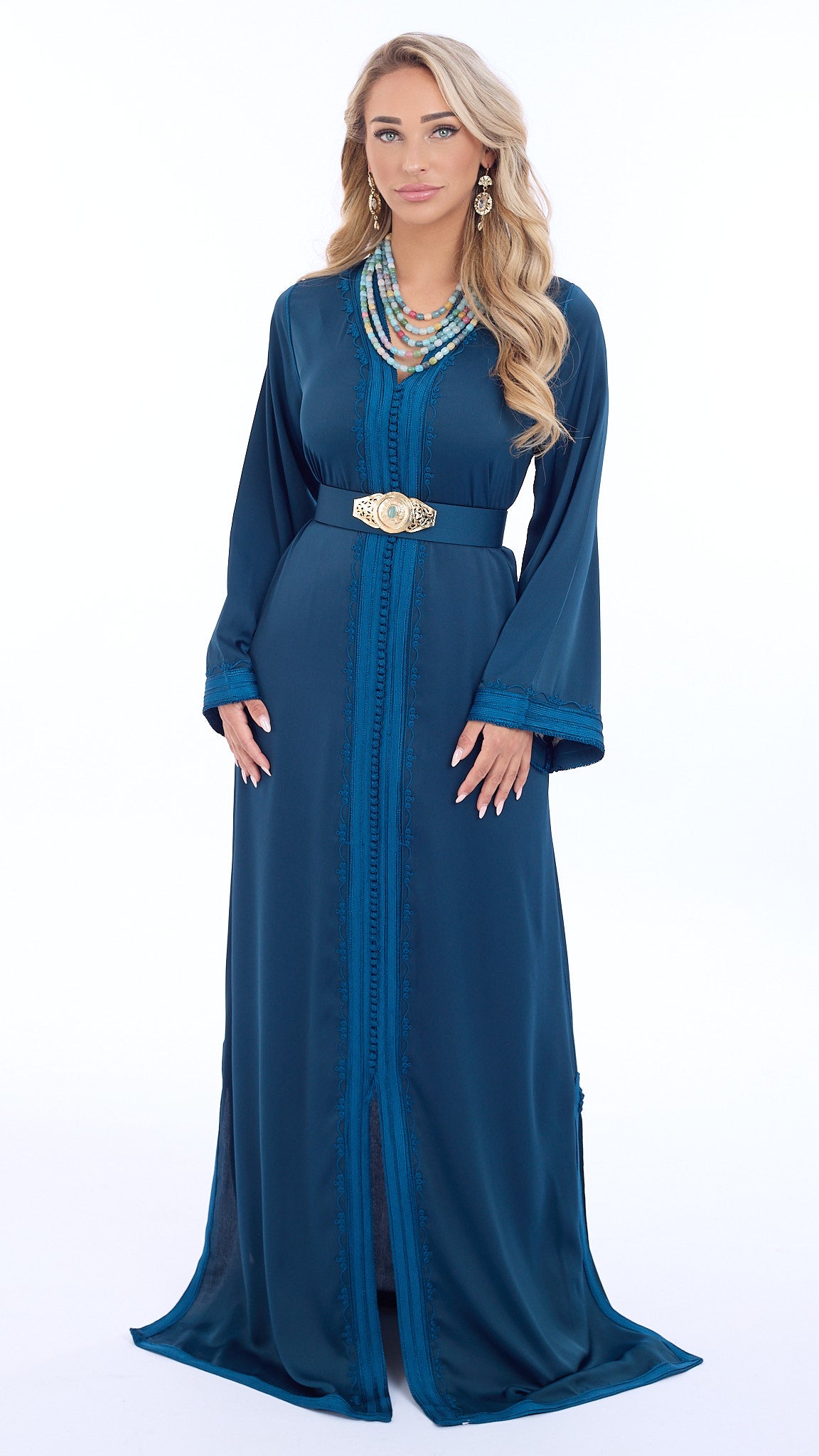 Caftan Riham Blue Petrol