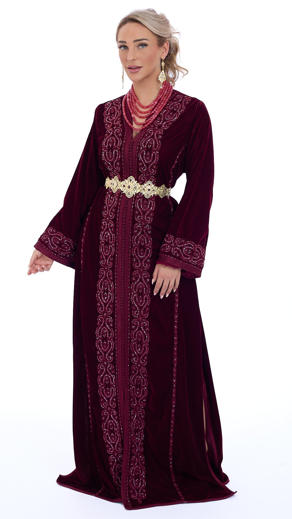 Caftan Dalia Bordeaux