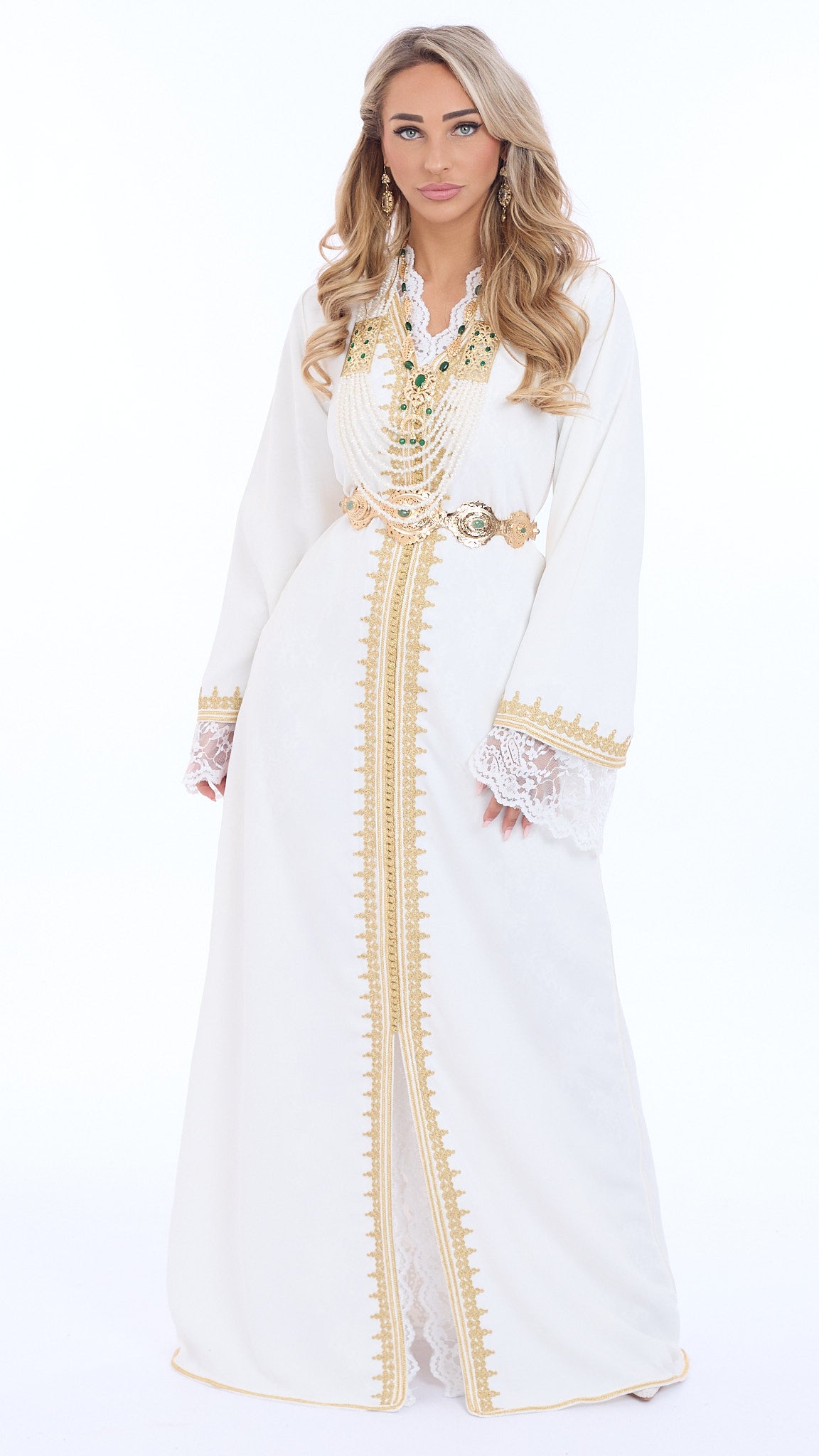 Caftan Amira White/Gold