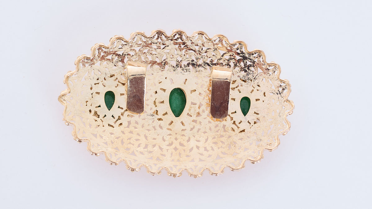 Belt Broch Lian Gold/Darkgreen