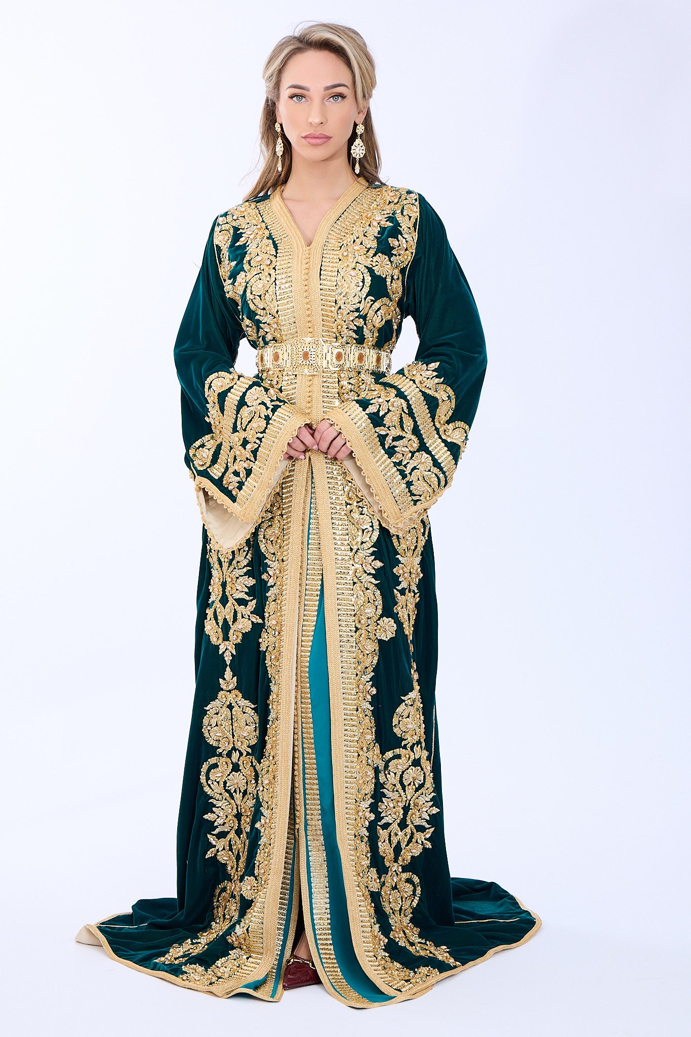 Exclusieve Caftan Haya Teal