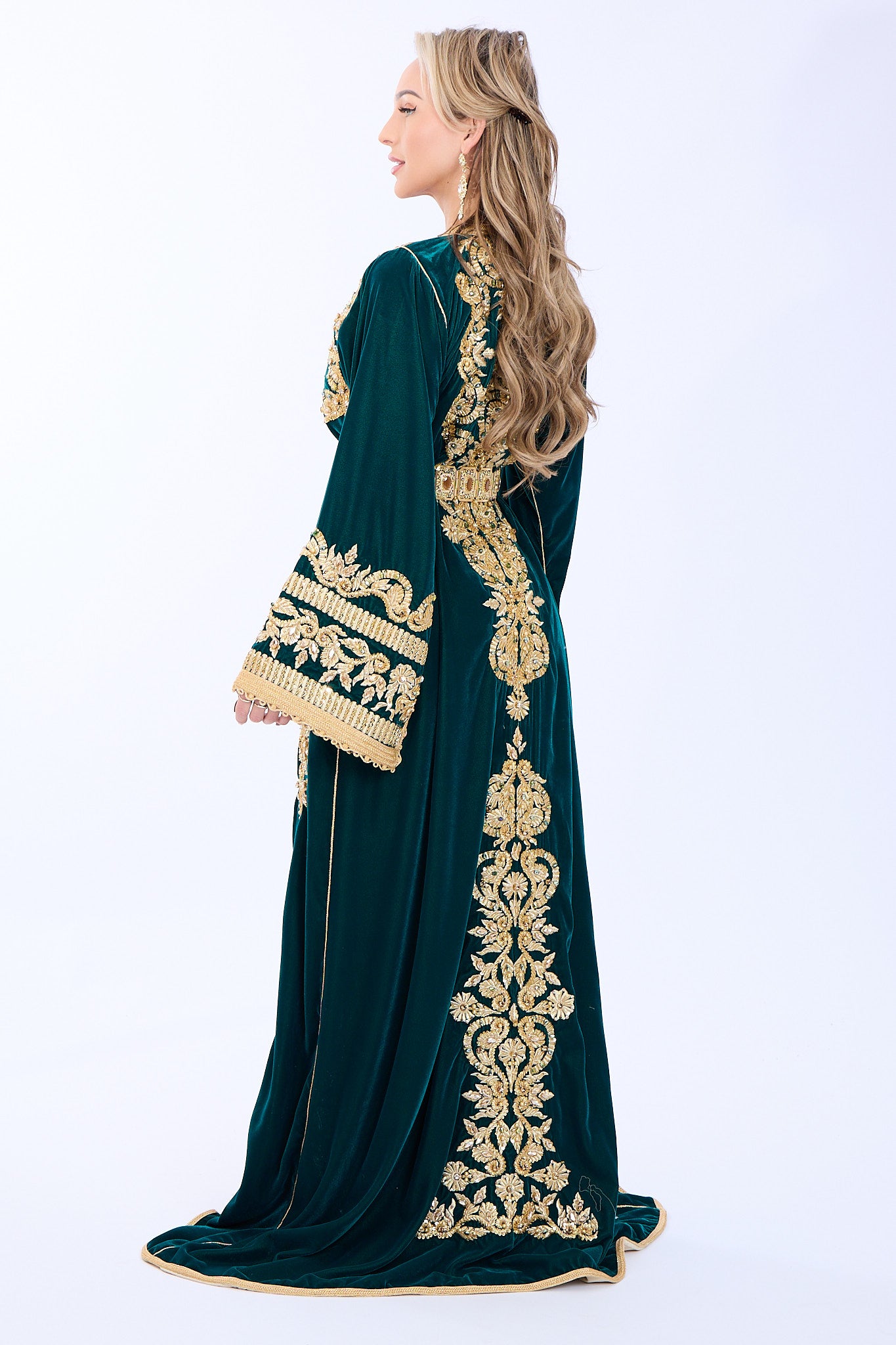 Exclusieve Caftan Haya Teal