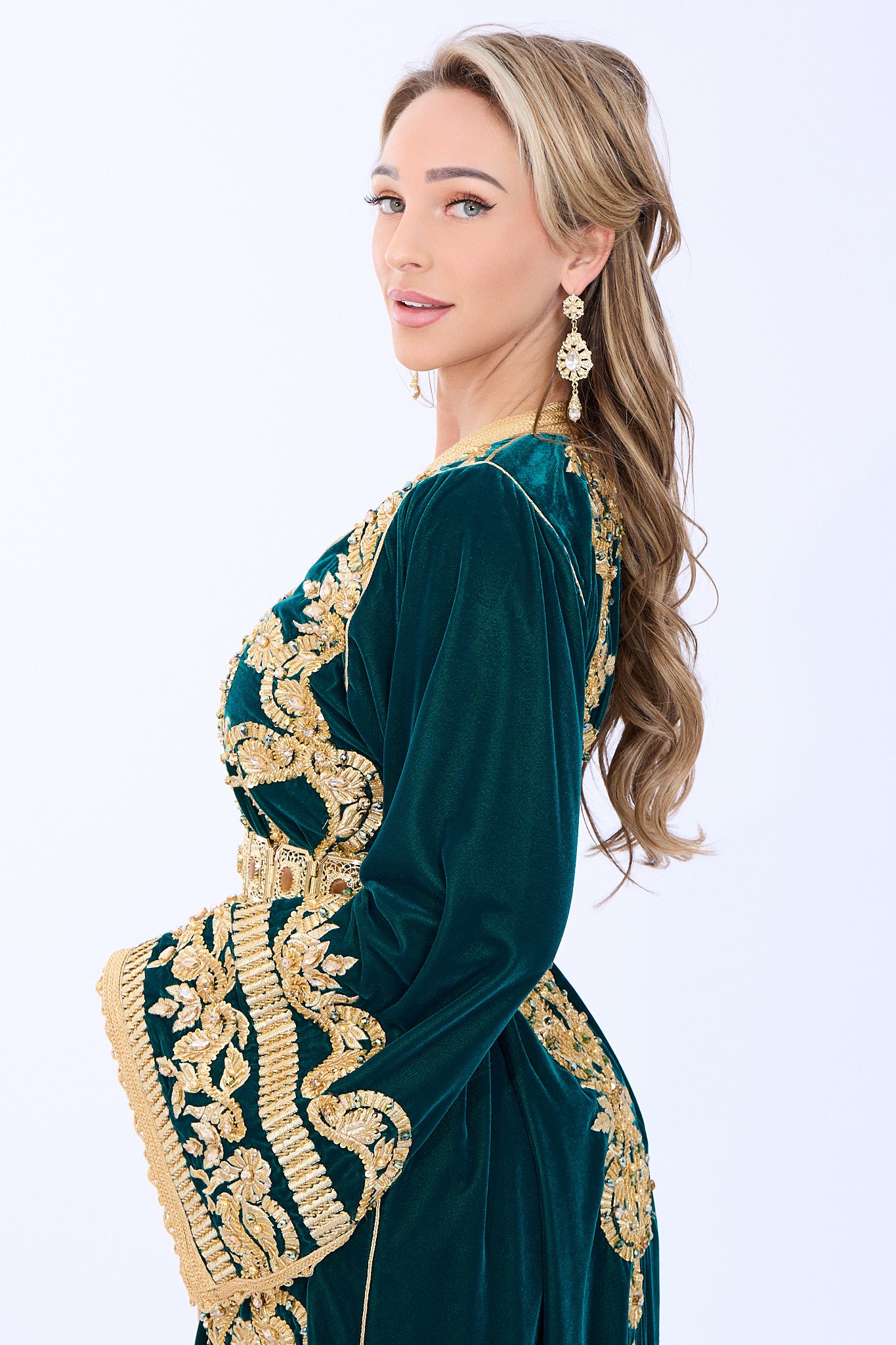 Exclusieve Caftan Haya Teal