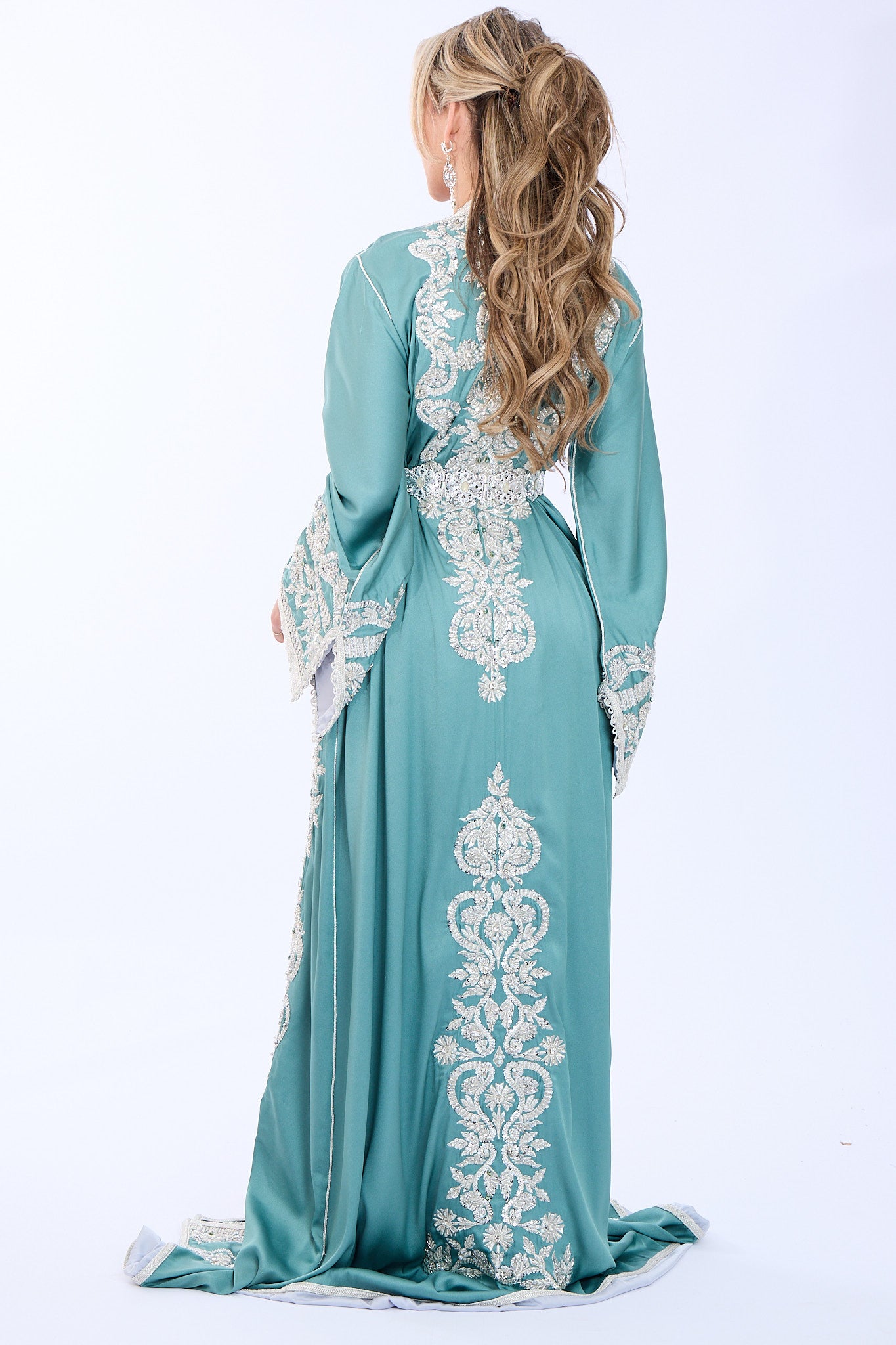 Exclusieve Caftan Haya Mintgreen