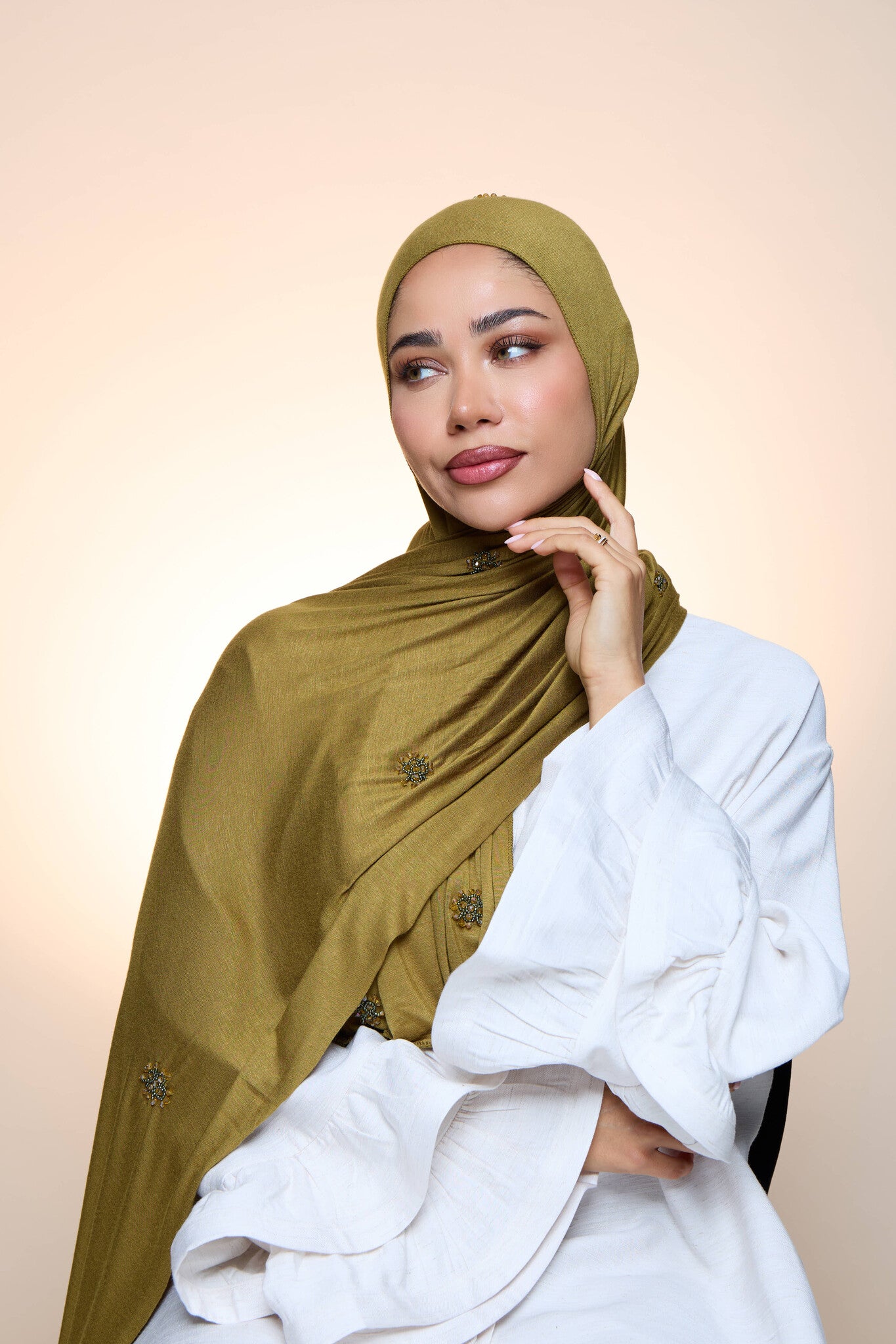 Jersey Hijab Zaya Olive Green