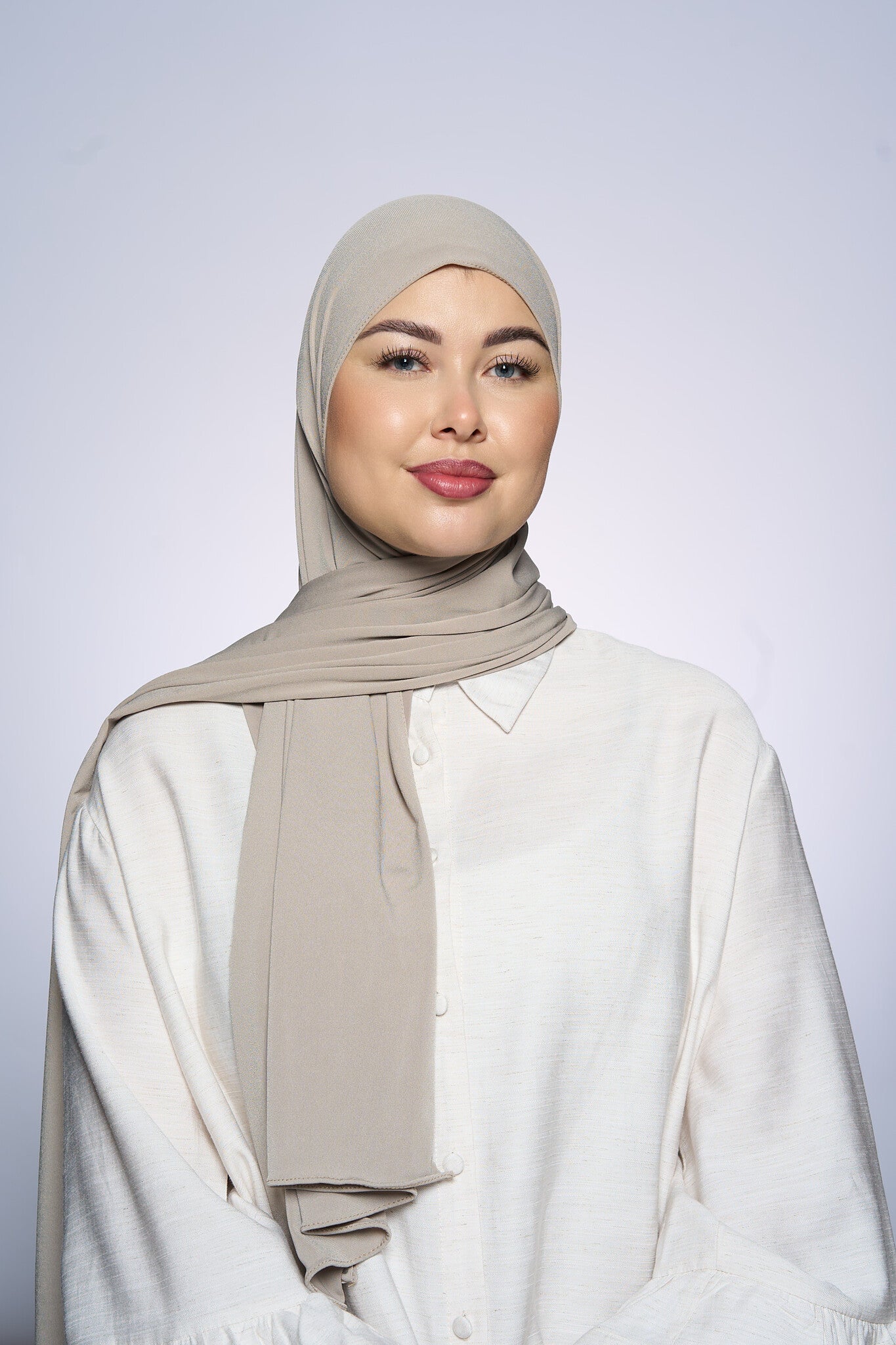 Premium Jersey Hijab Fin -  Dark Almond