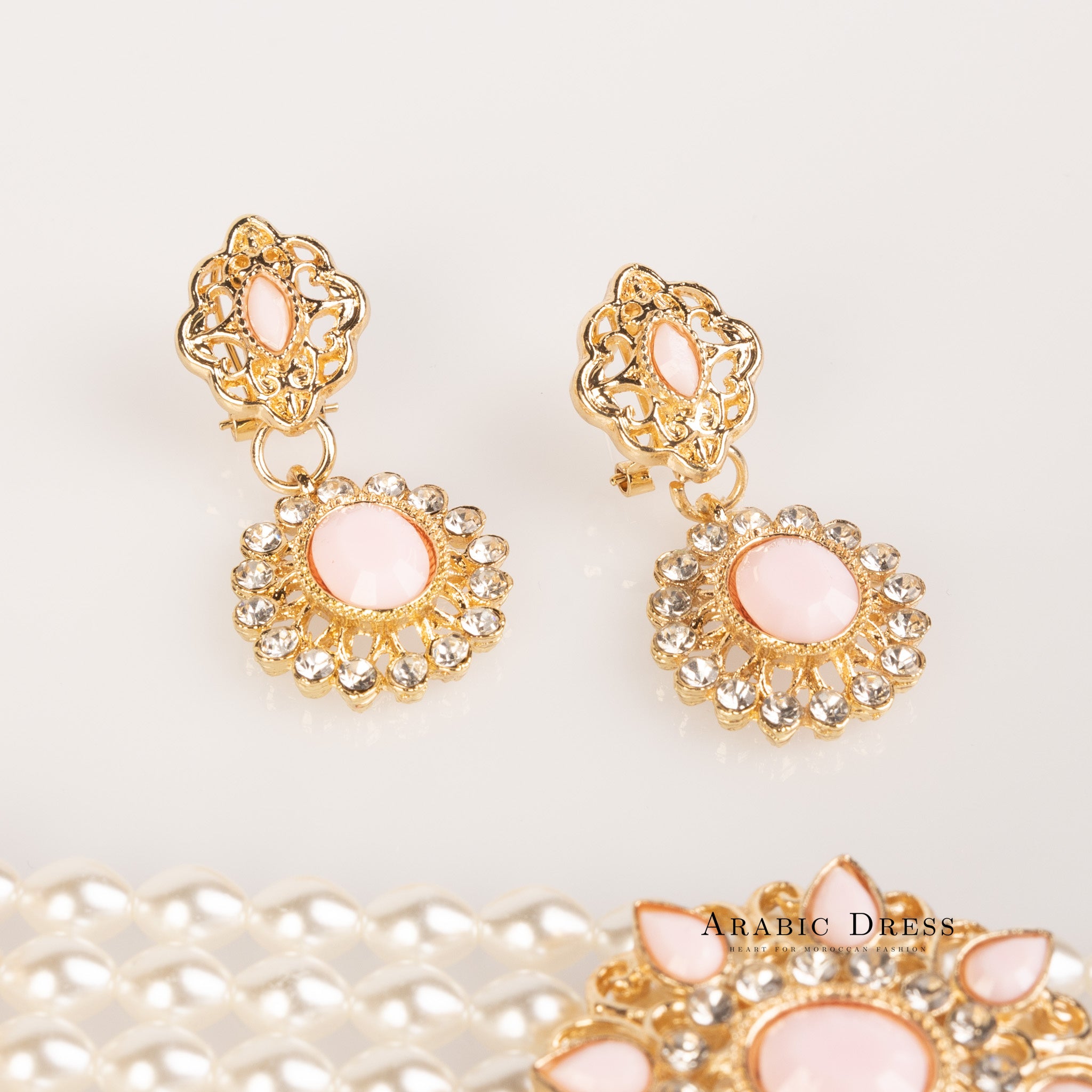 Sisi pearl  pink necklace set