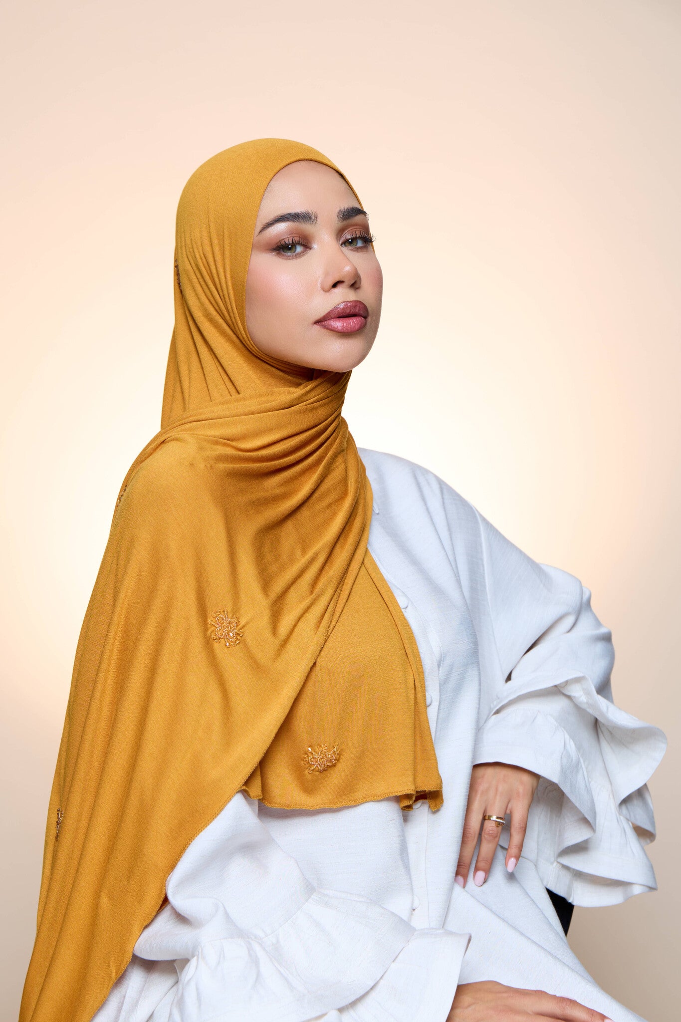 Jersey Hijab Zaya Honey Orange