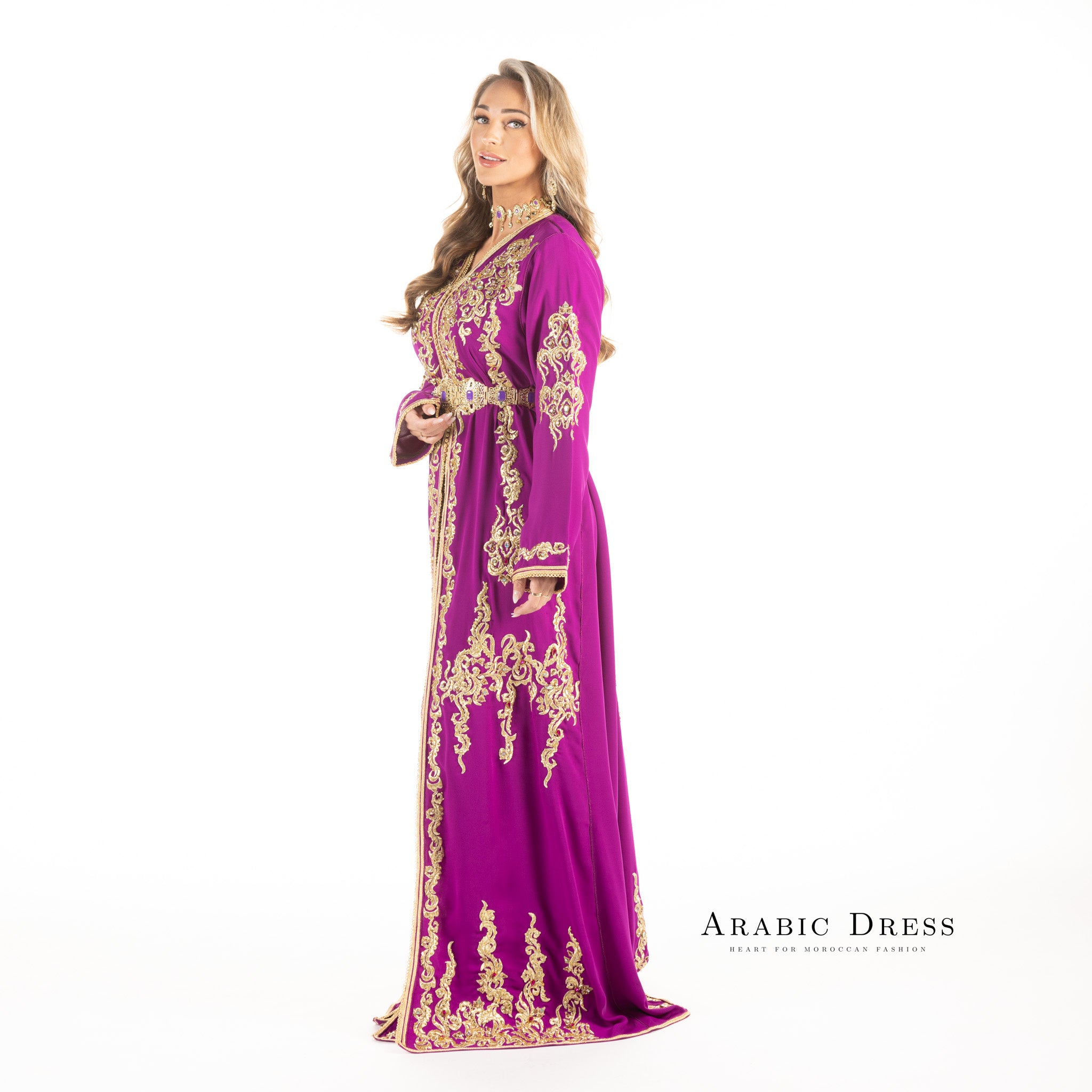 Caftan razane magenta