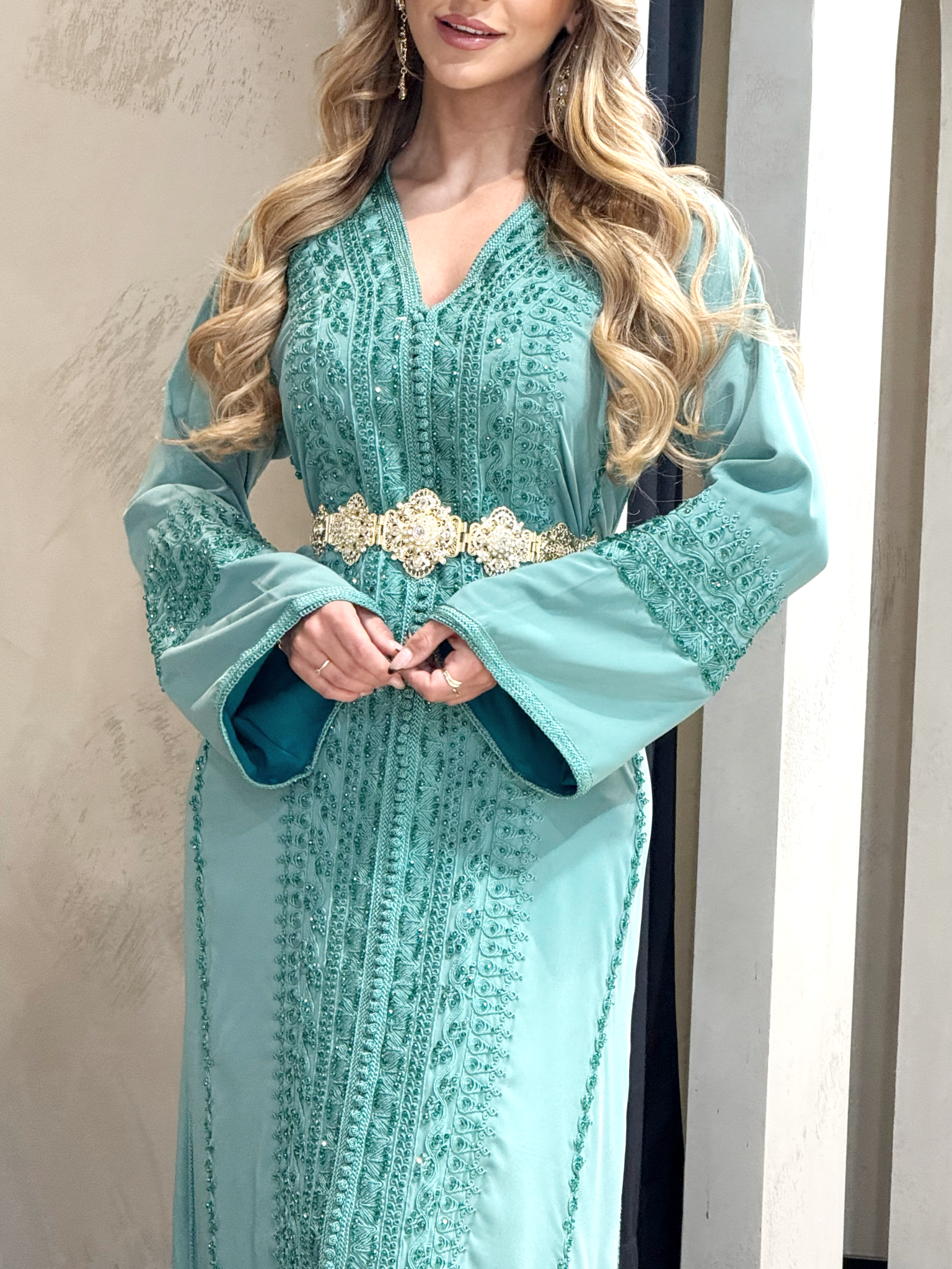 Caftan Lamyae Green Pale
