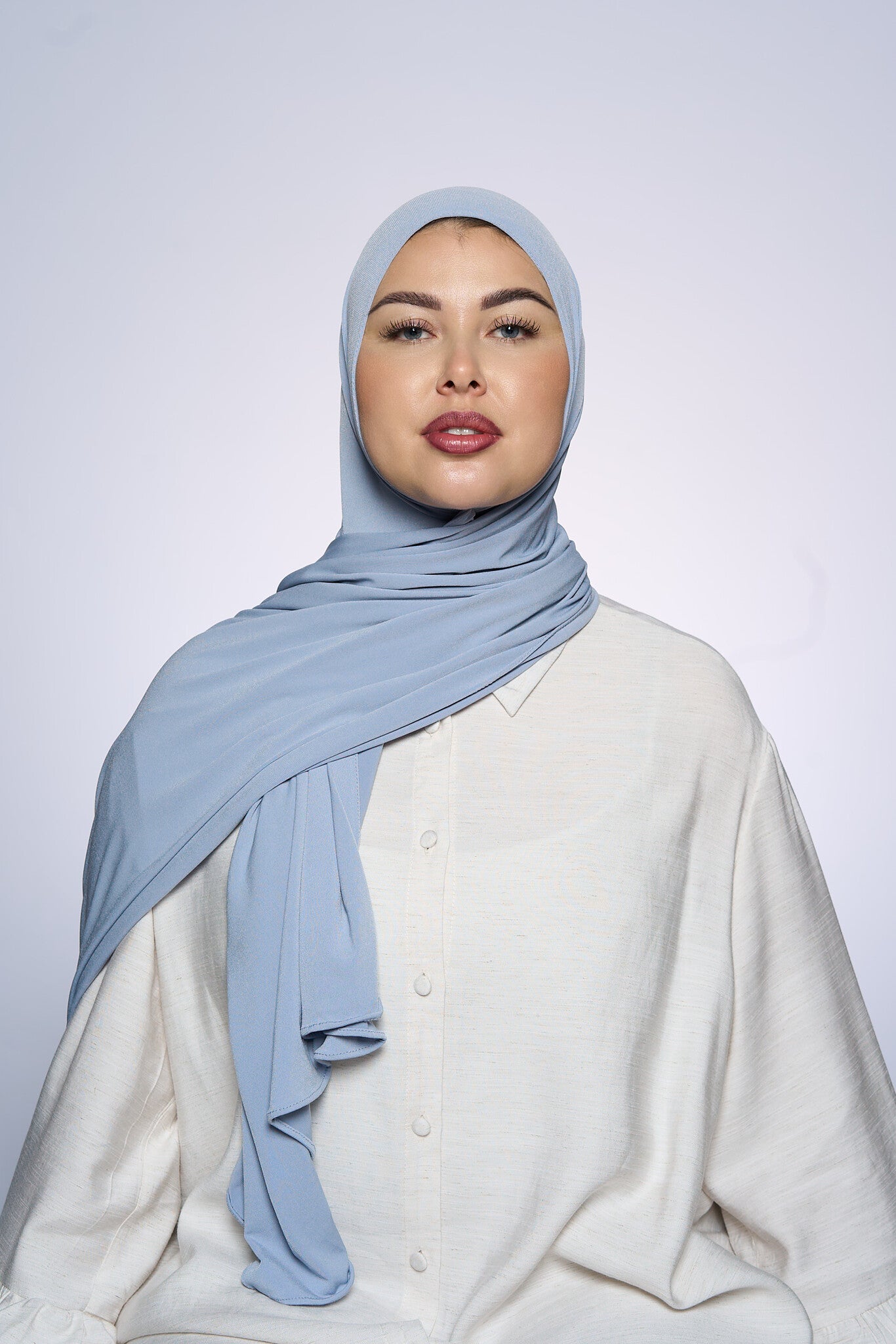 Premium Jersey Hijab Fin -   Silver Gray