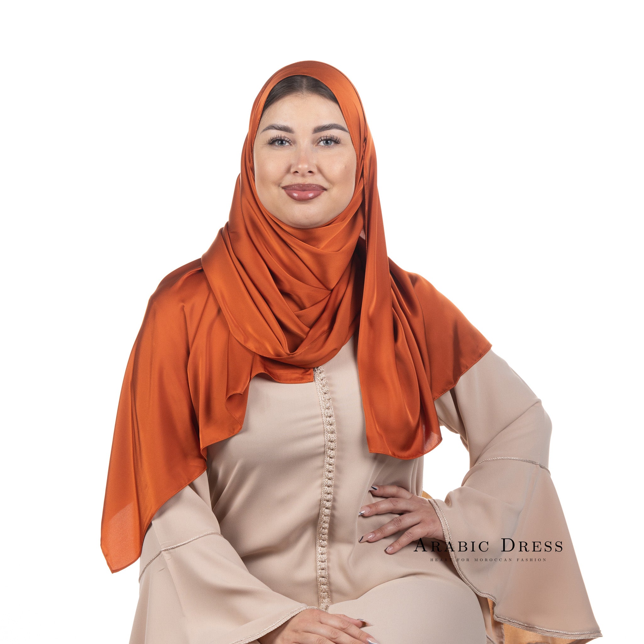 Hijab Lussi Satin Orange Red