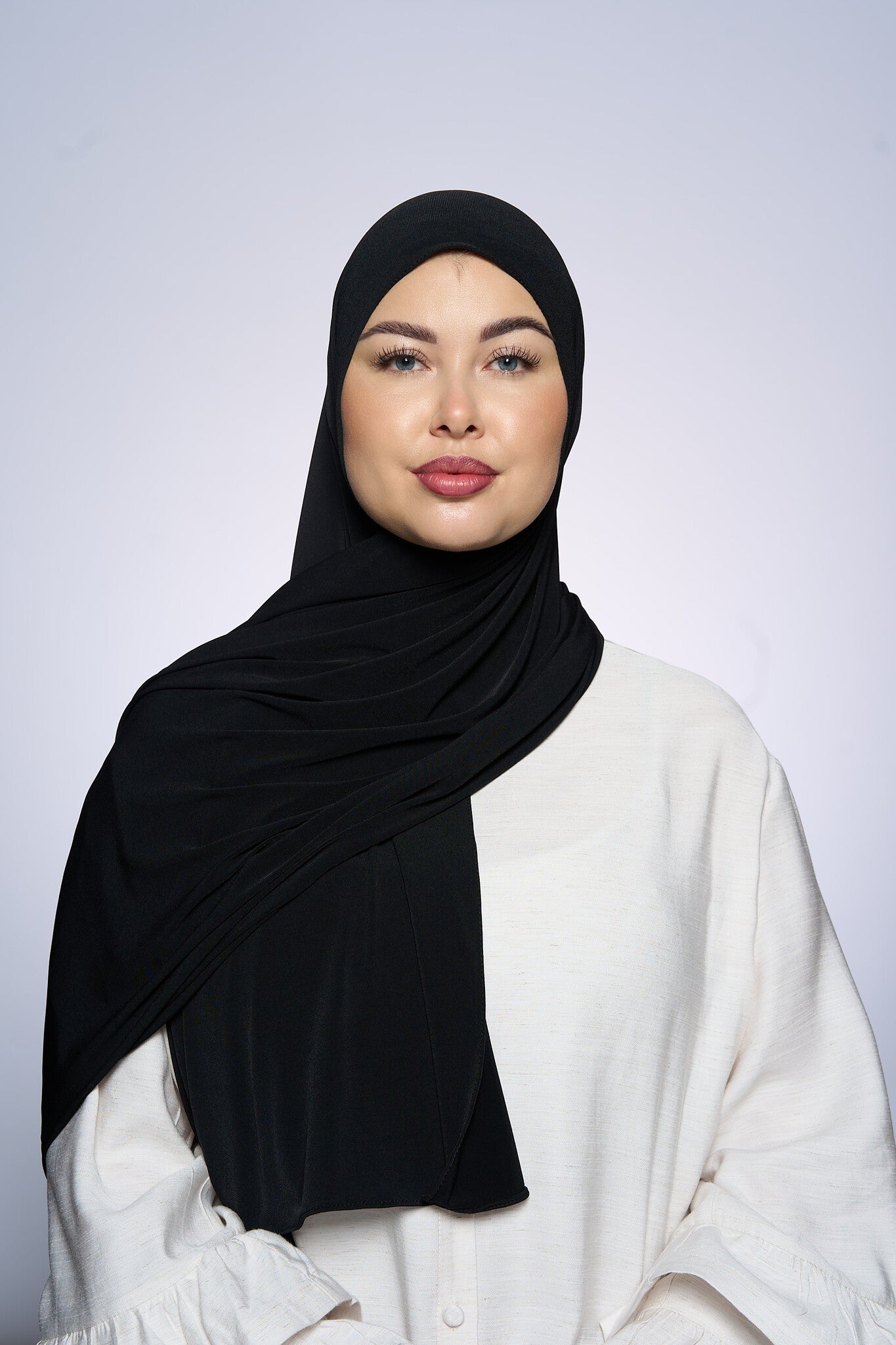 Premium Jersey Hijab Fin -  Black