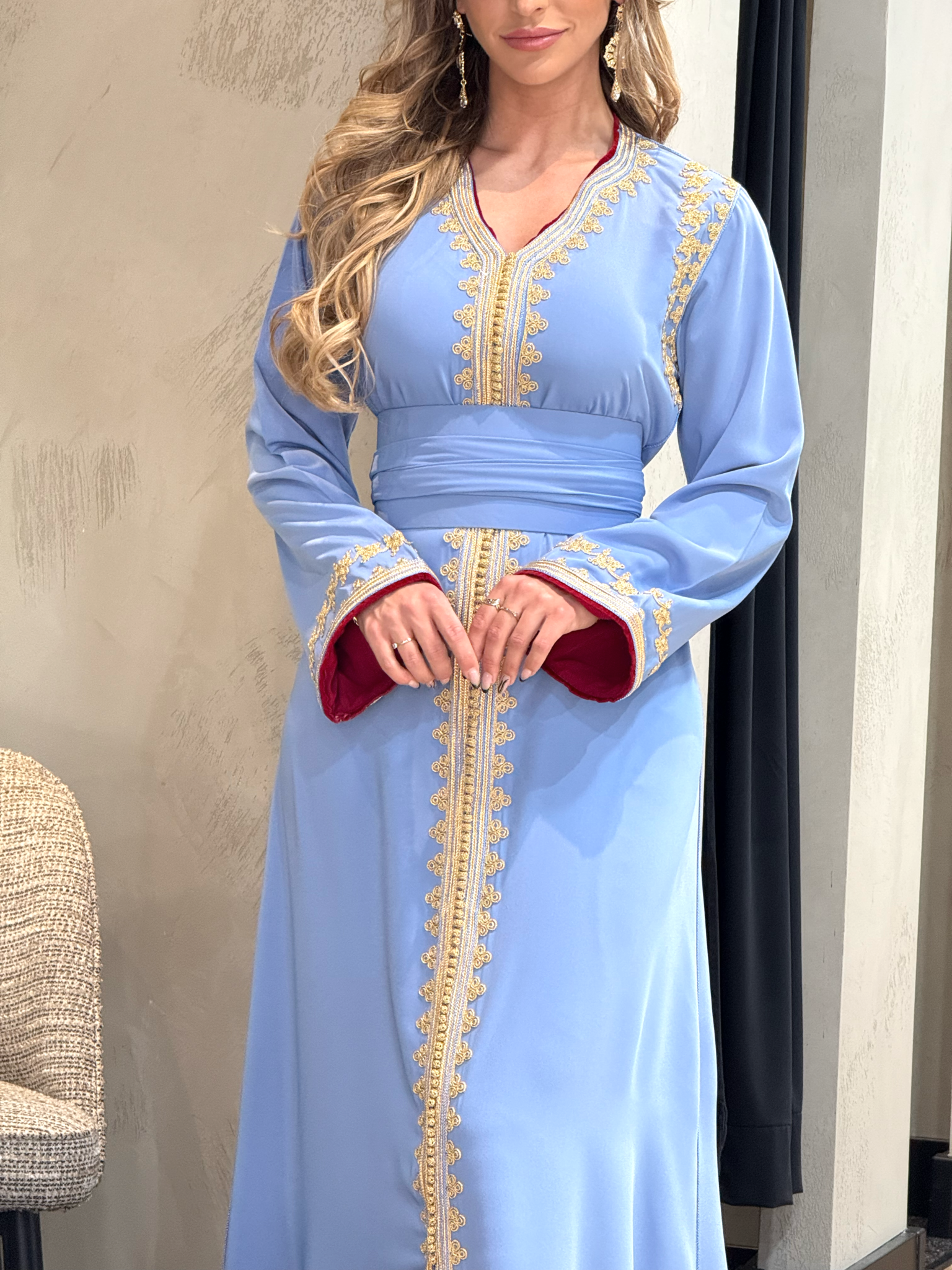 Caftan Razan Blue-Pomegrante