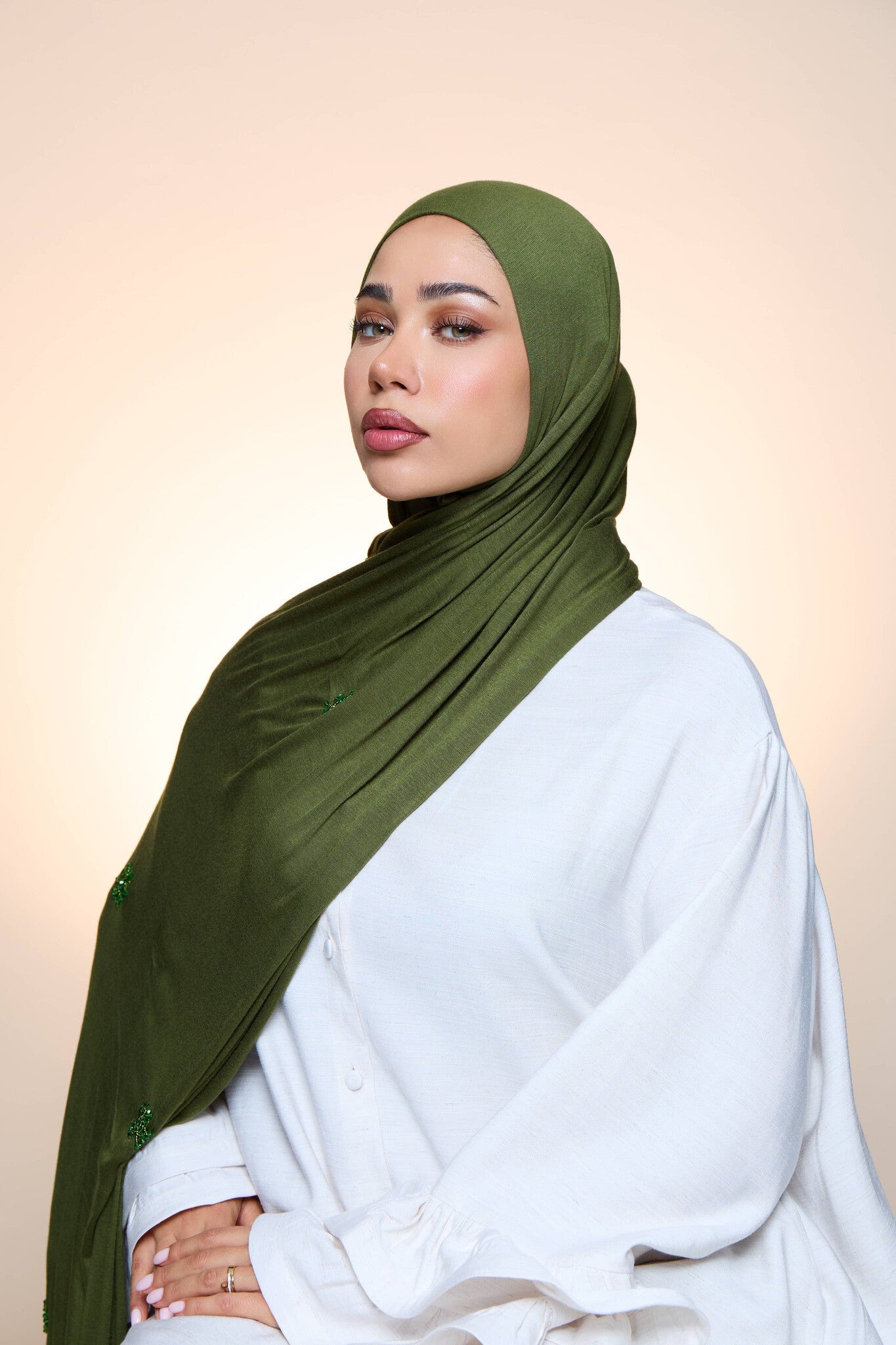 Jersey Hijab Zaya Forest Green