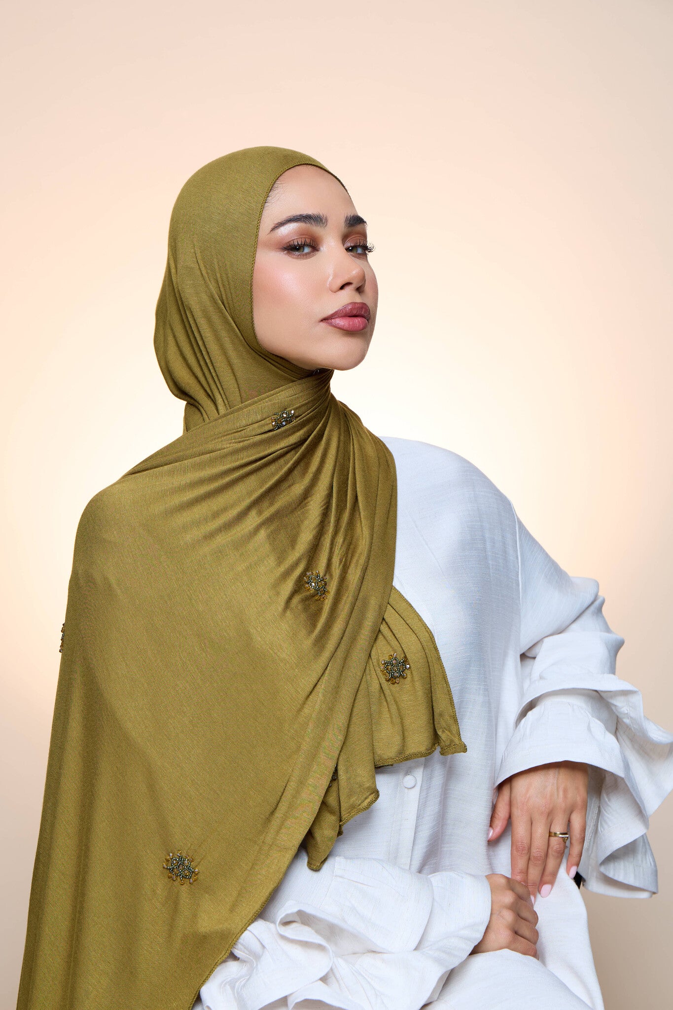 Jersey Hijab Zaya Olive Green