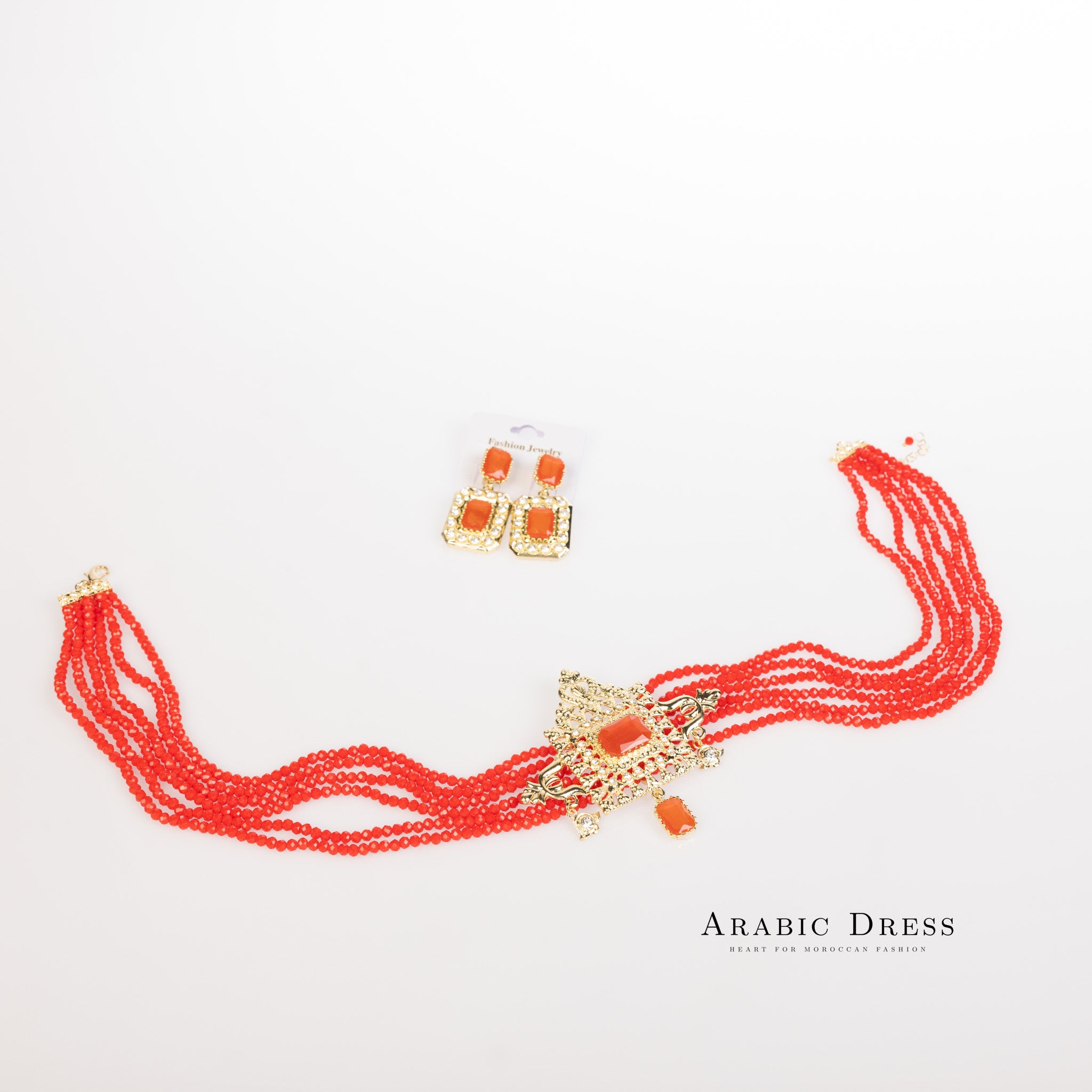 Orange Youra Necklace set