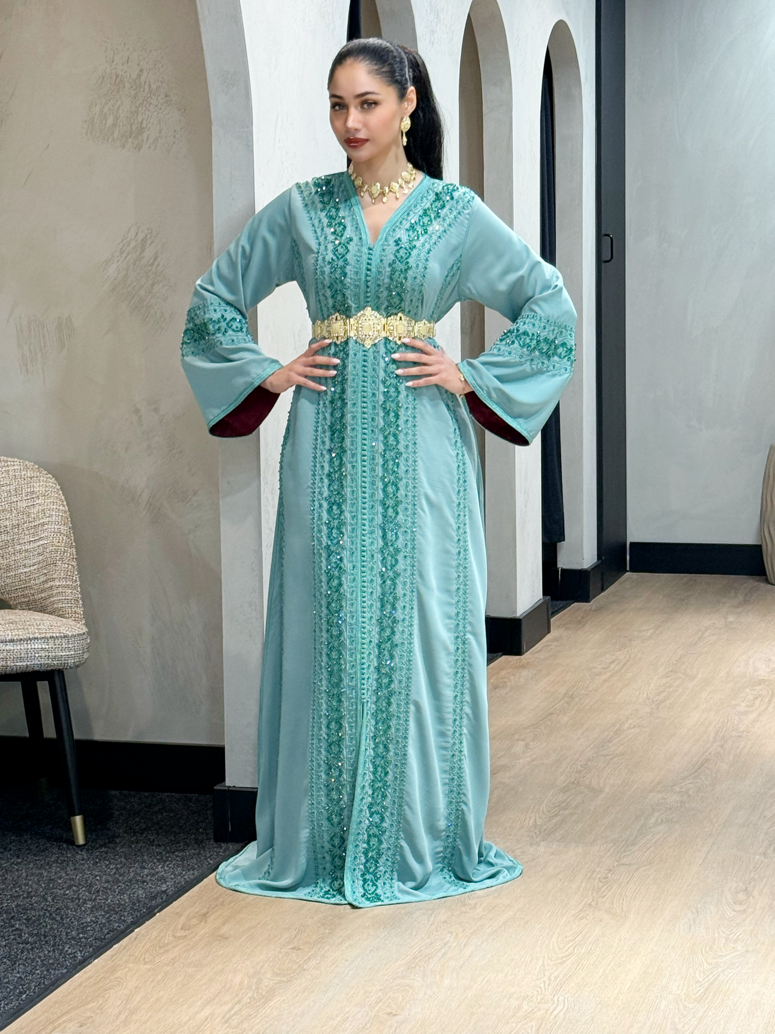 Caftan Silia Mintgreen