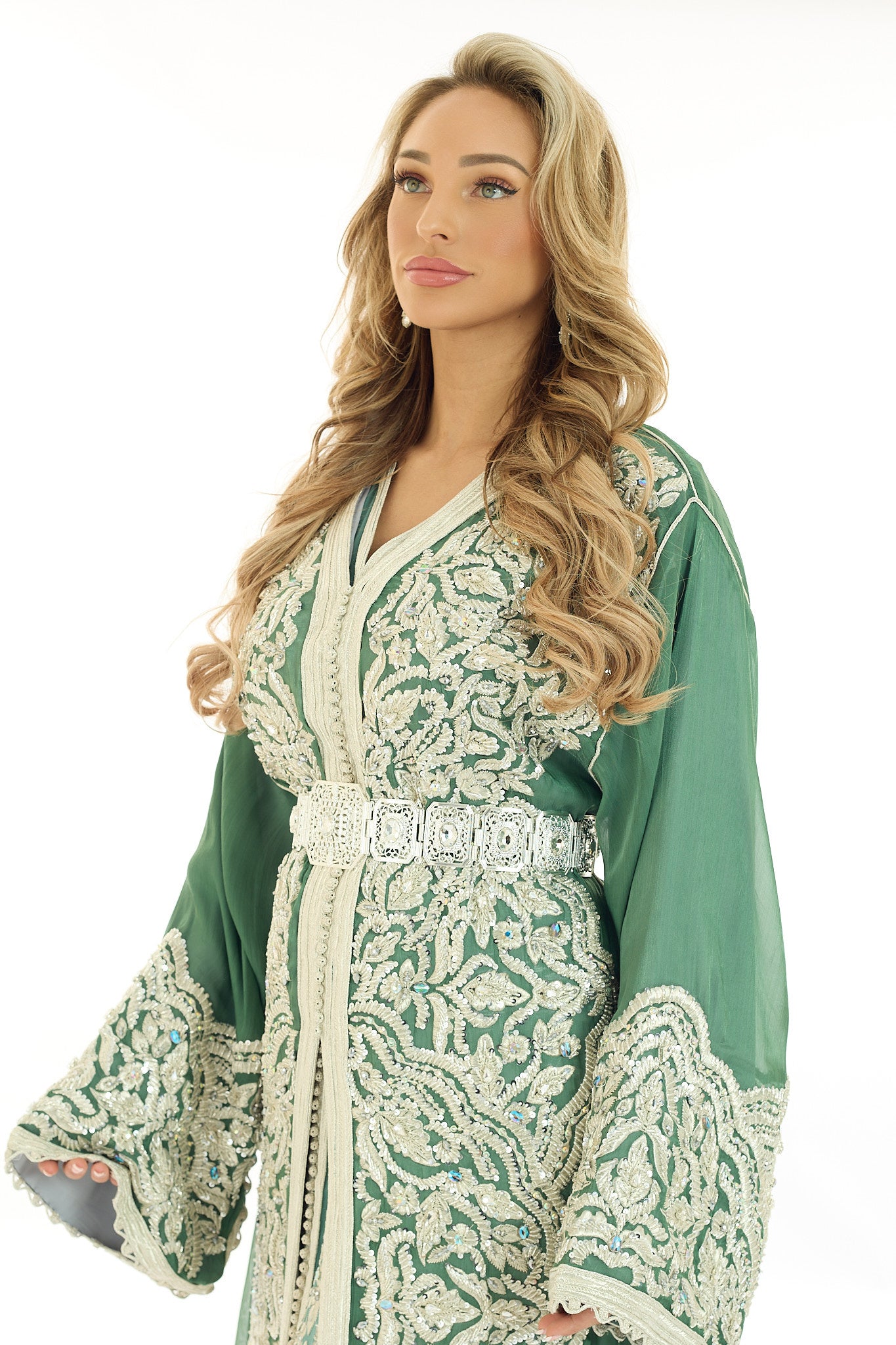 Exclusieve Caftan Nima Olivegreen