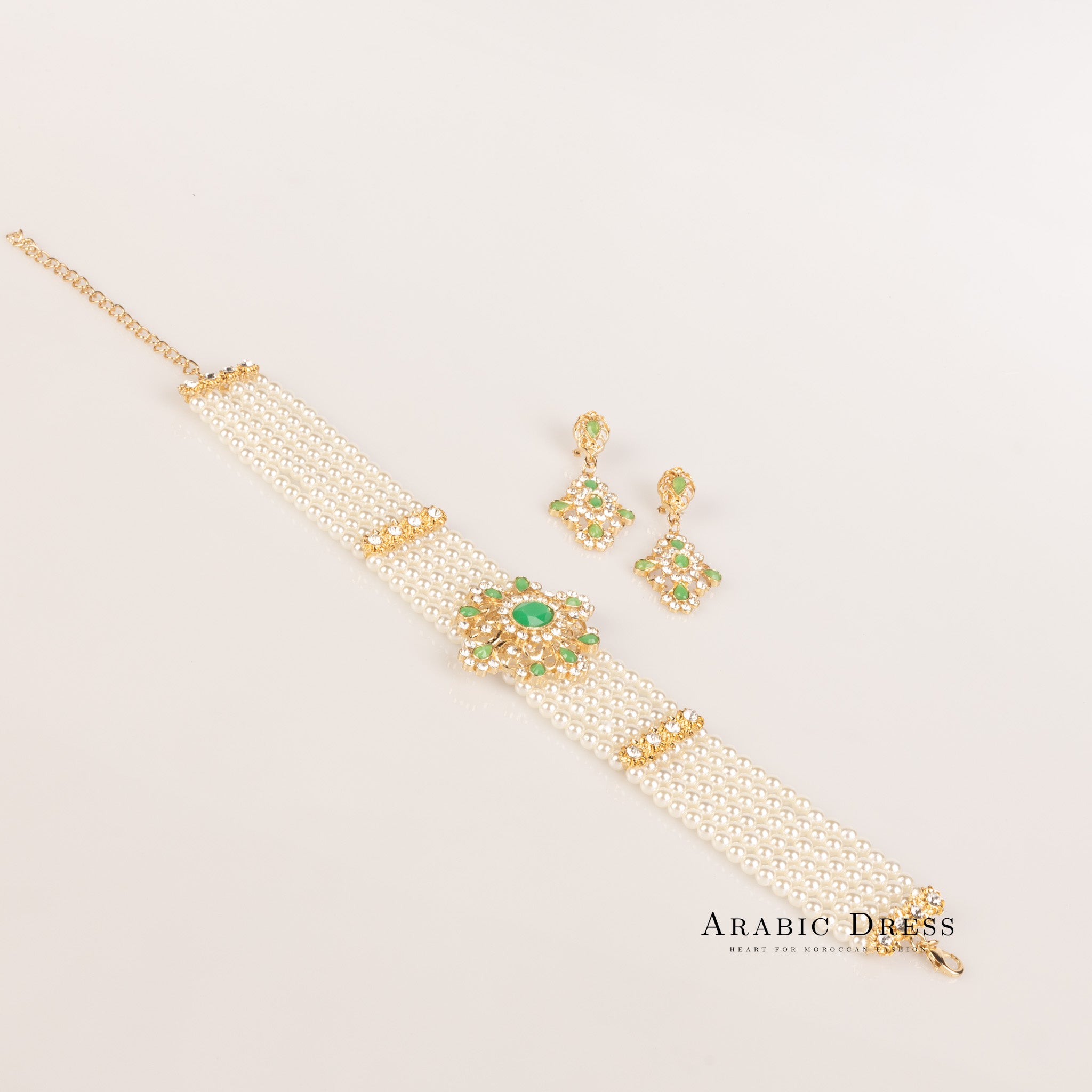 pearl mint  Necklace set muni