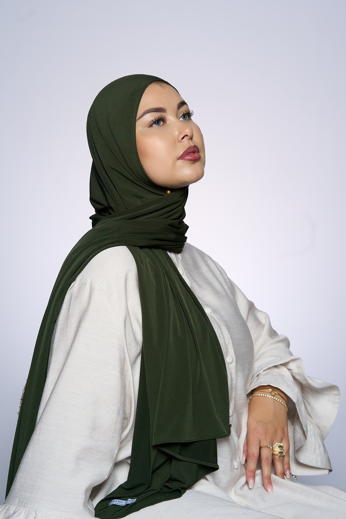 Premium Jersey Hijab Fin -  Moss Green