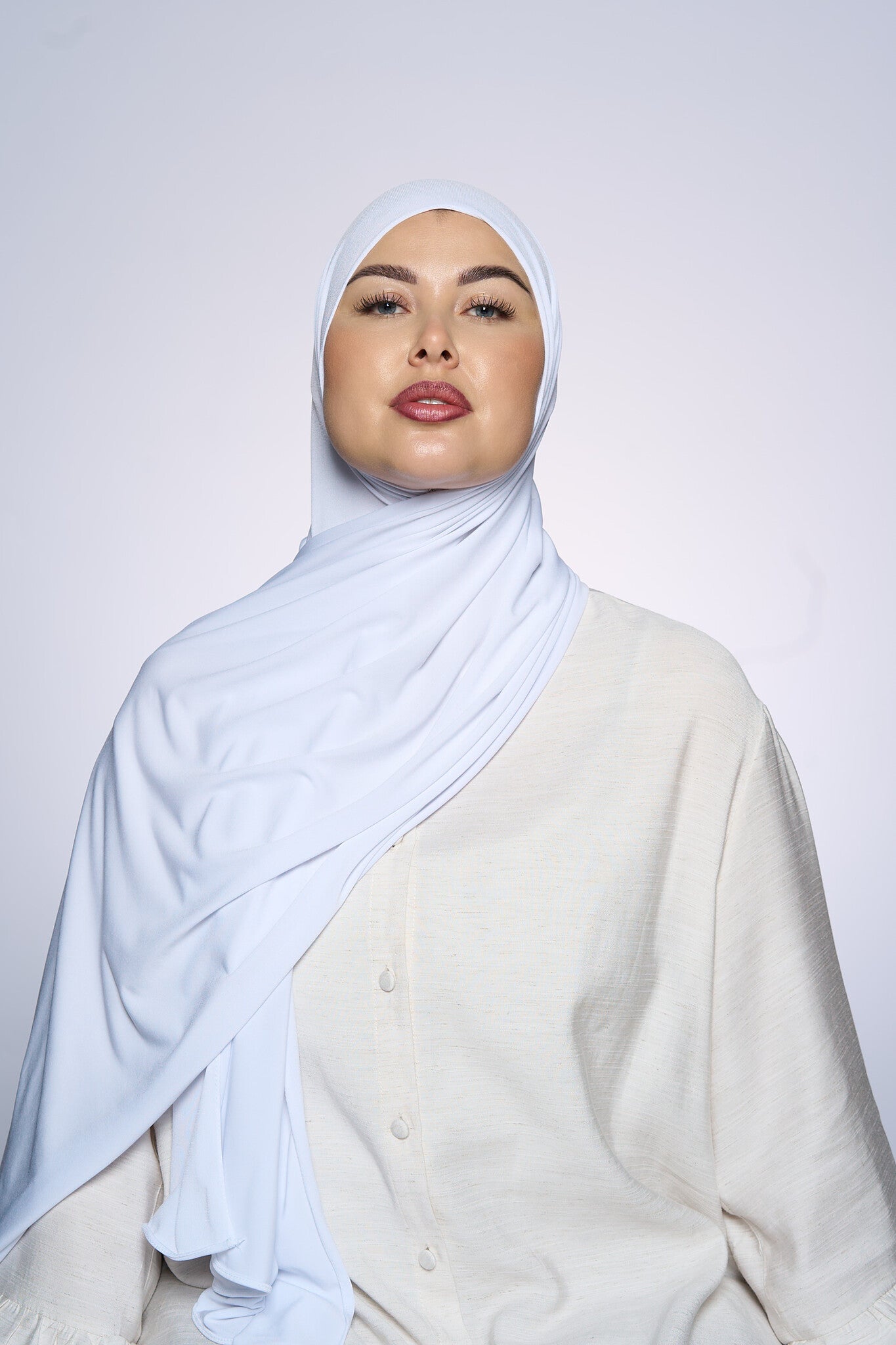 Premium Jersey Hijab Fin -  White