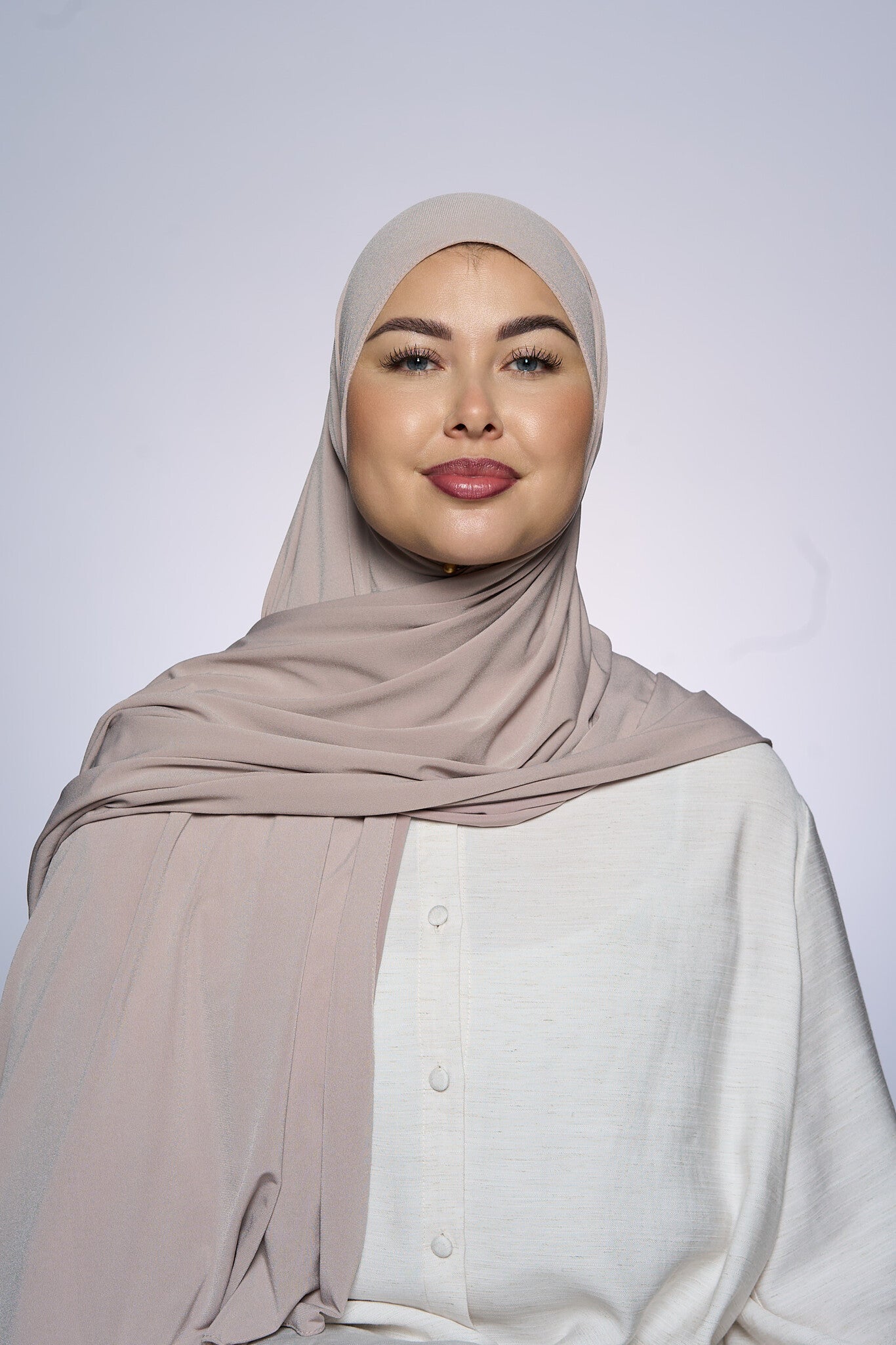 Premium Jersey Hijab Fin -  Light Peach