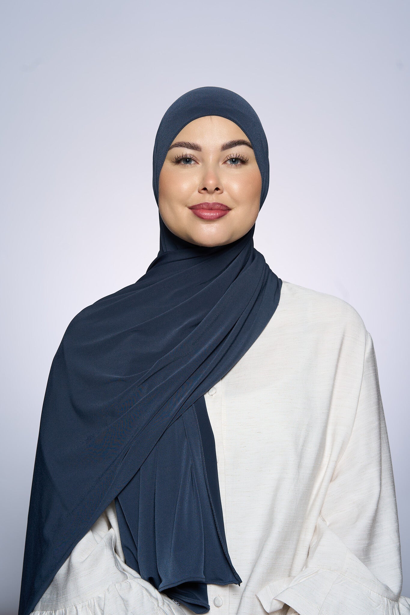 Premium Jersey Hijab Fin -   Anthracite Gray