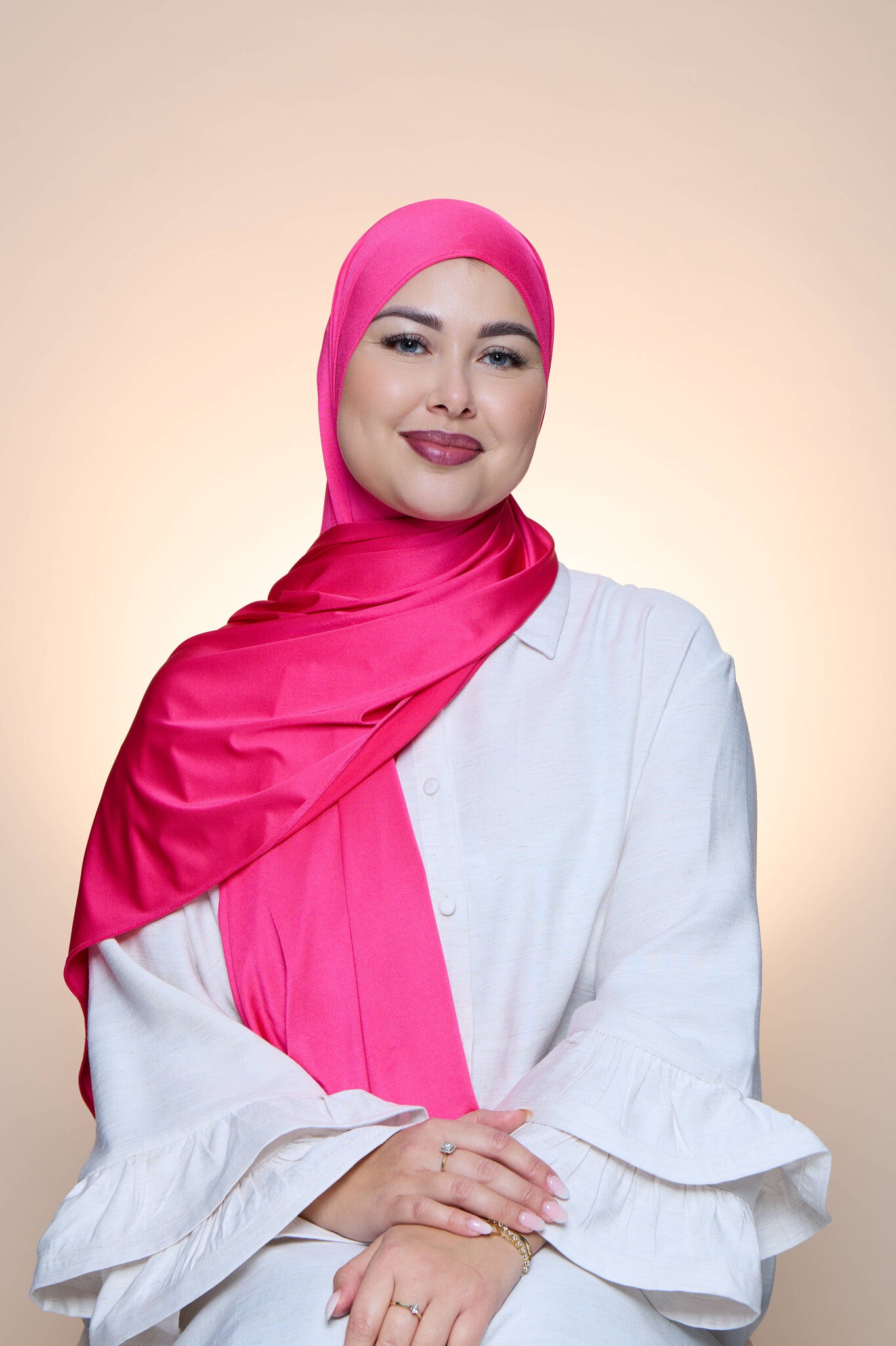 Hijab Premium Satin  Mae  Ruby Pink