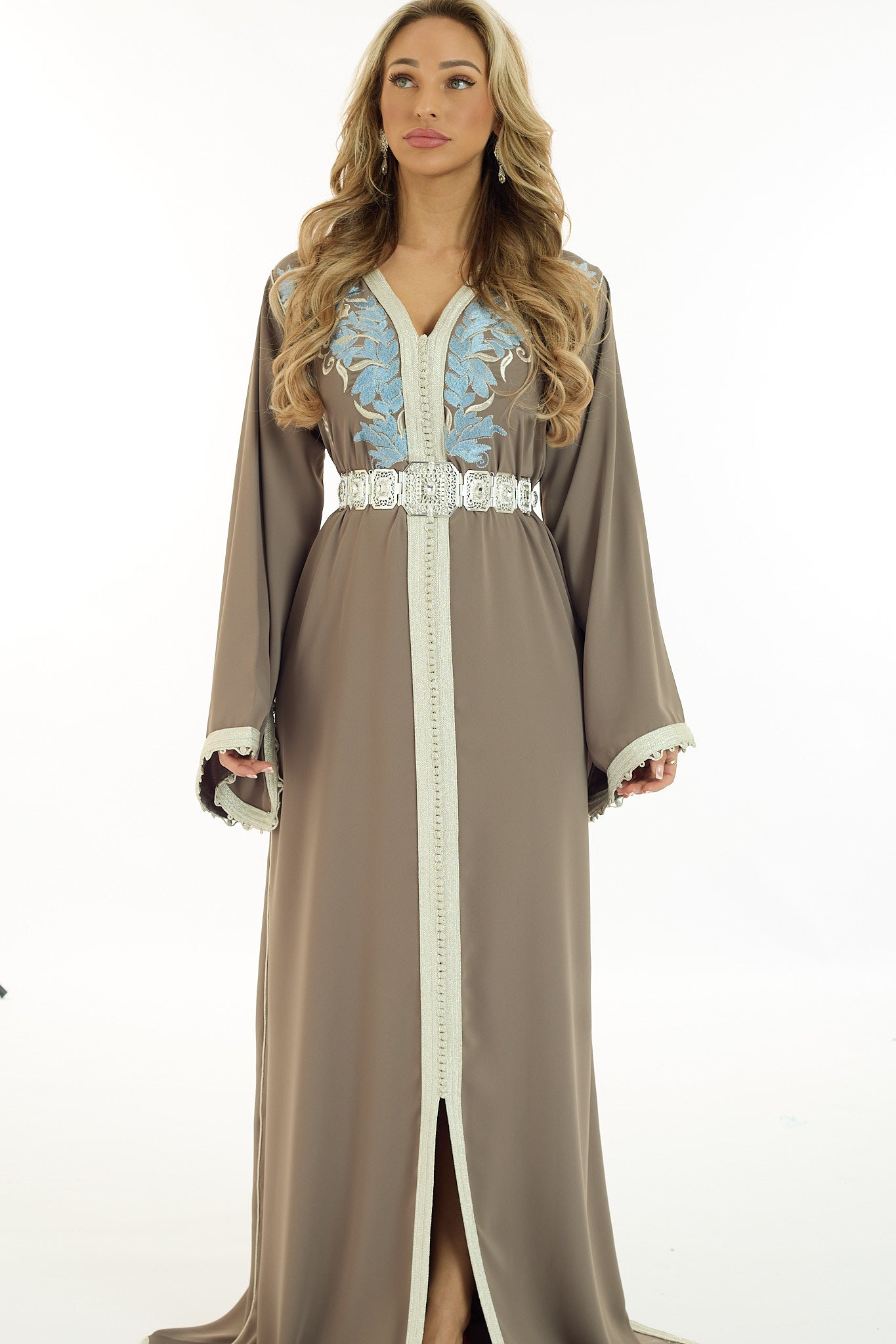 Caftan Oumaima Nude Blue