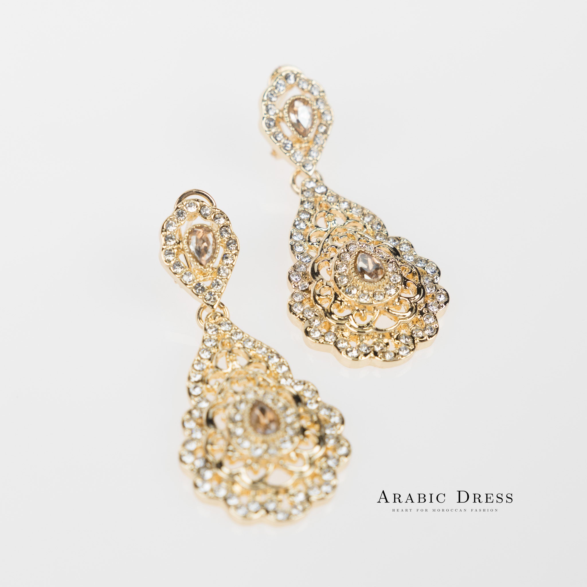 flower champagne Earrings