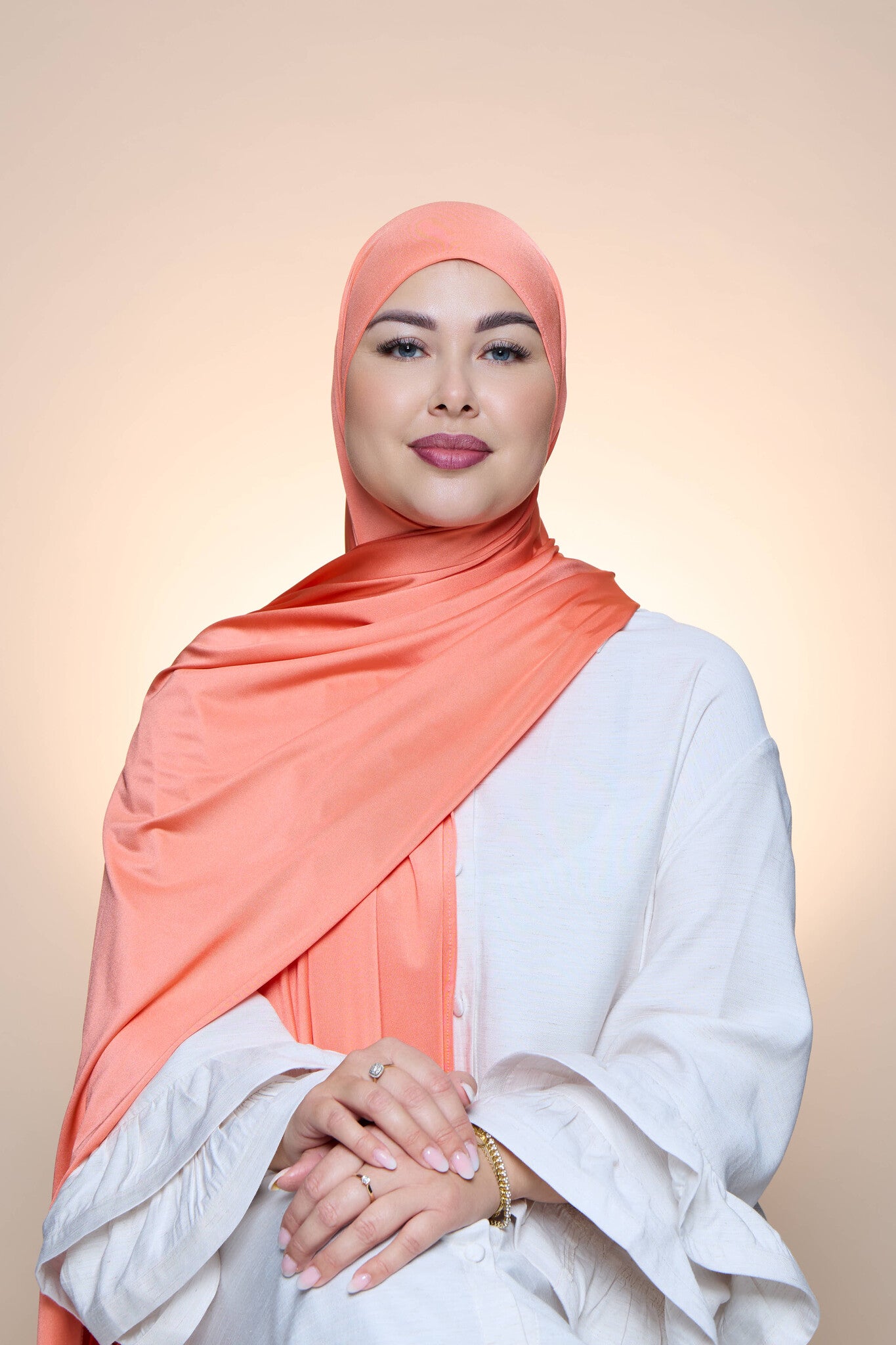 Hijab Premium Satin  Mae Salmon