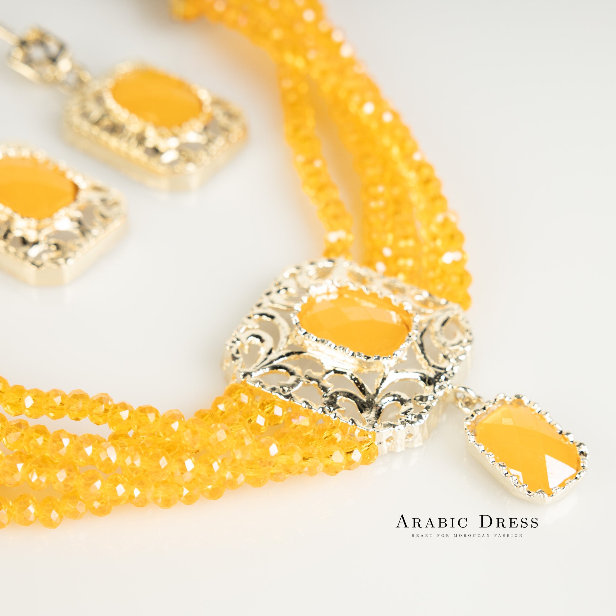 Orange Nifa necklace set