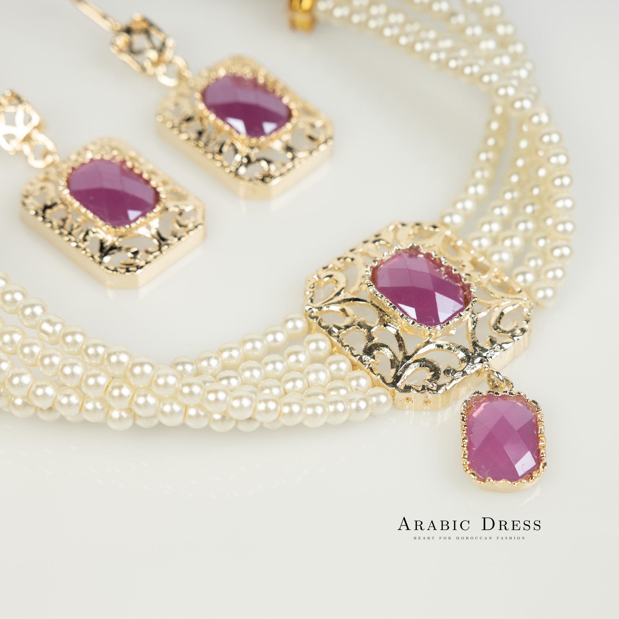 purple pearl Nifa necklace set