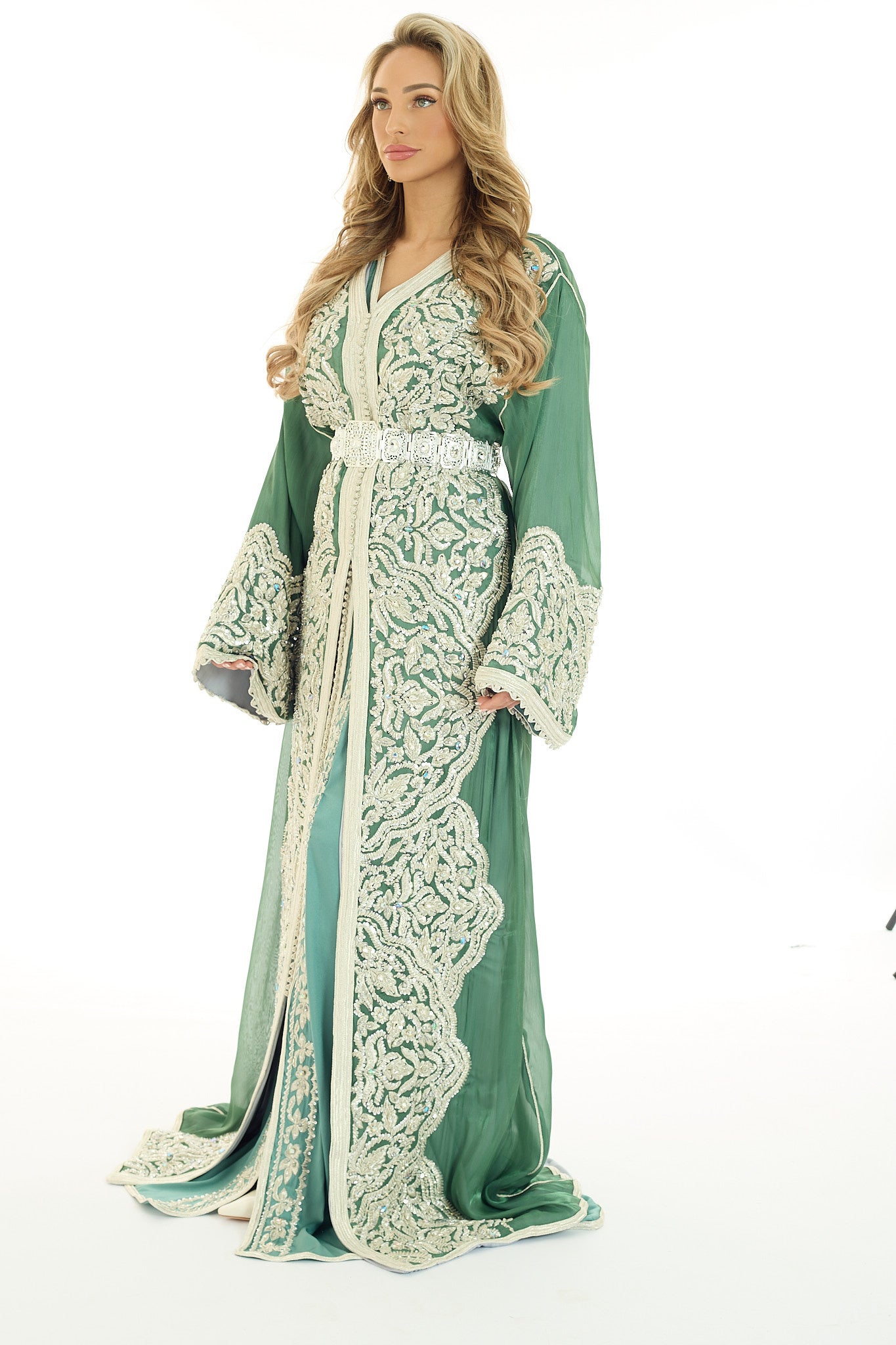 Exclusieve Caftan Nima Olivegreen