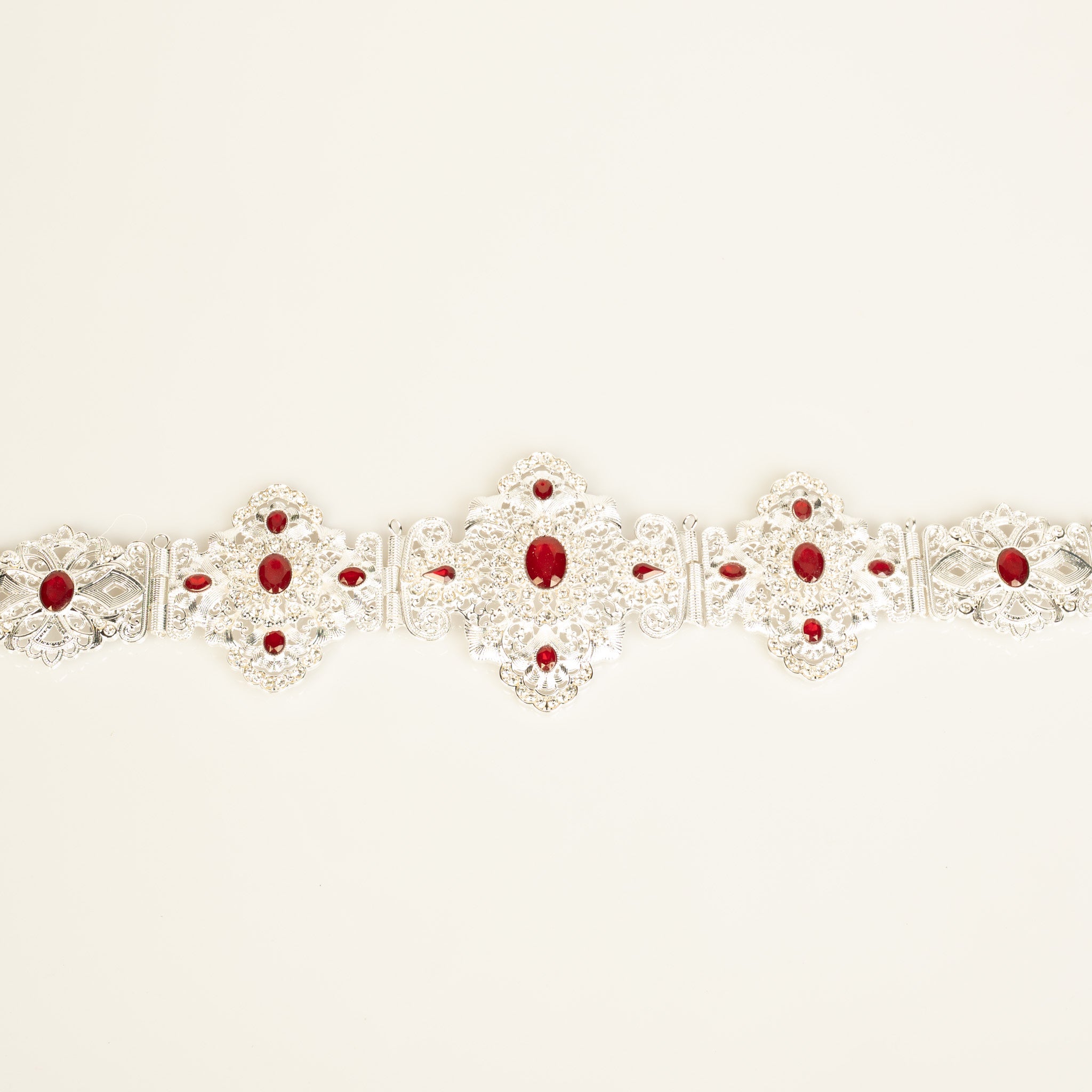 Zen  Silver /Pomegrante Belt